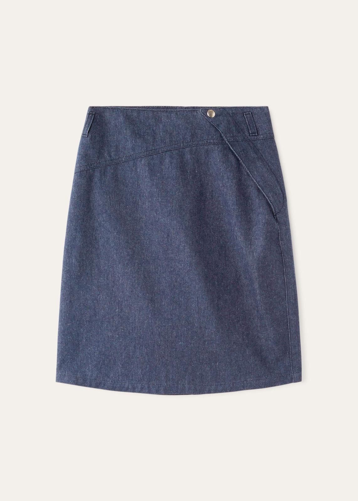 Loro Piana o1srvl11e0125 FAN8642 Eileen Denim Skirt in Navy Blue Size 28" / US 6 / IT 42 - 1 Thumbnail