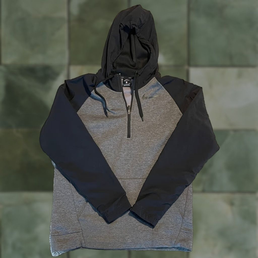 Nike Nike Jacket Mens Grey Black Swoosh Full Zip Hooded Dri Fit Pullover Track Jacket Dri-FIT Pocket Cross Training Running Gym Outdoor Casual Power: N/A Size US S / EU 44-46 / 1 - 1 Thumbnail