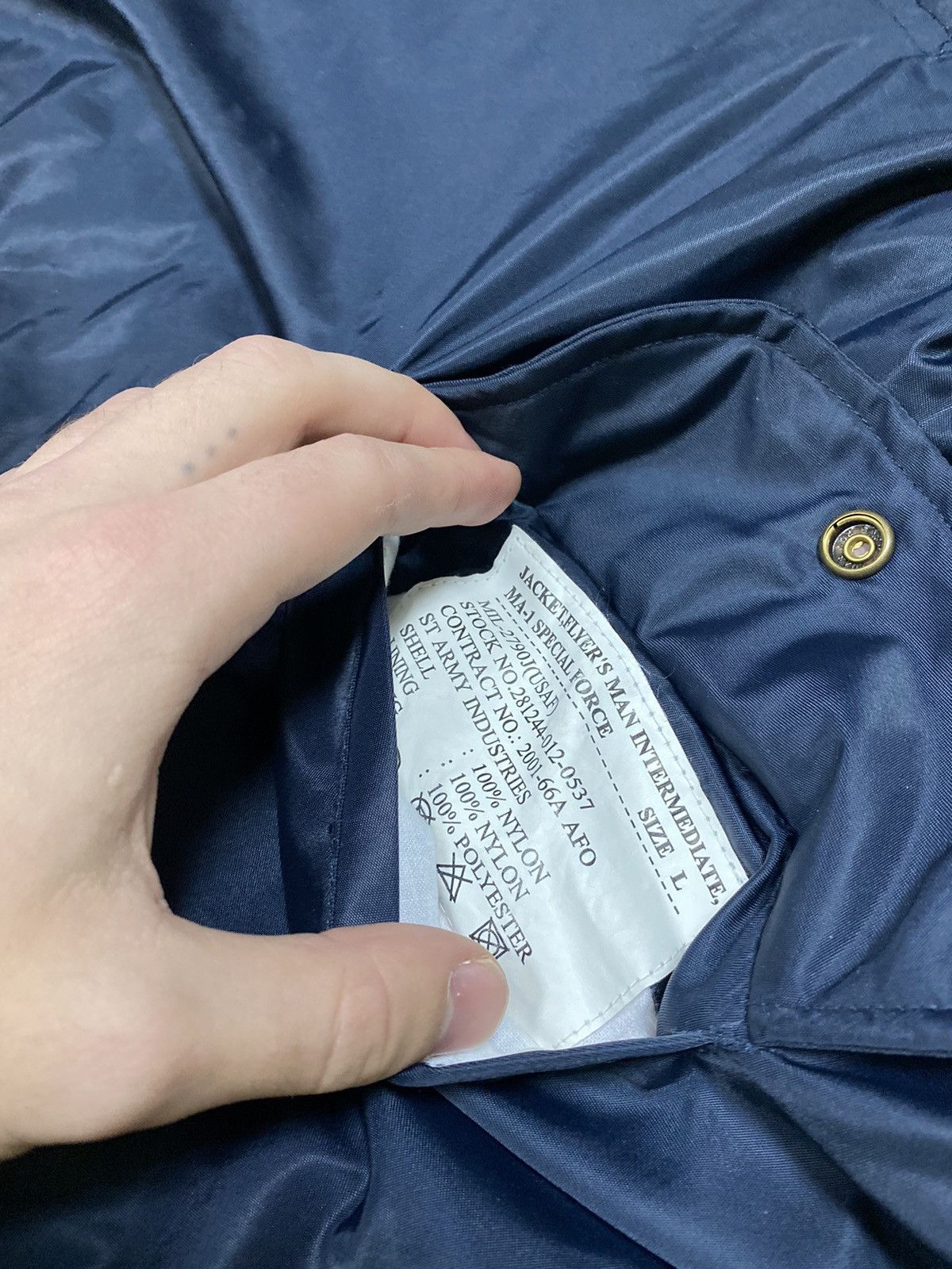 Vintage Ma1 Flyer military Vintage Bomber Jacket double side Size US L / EU 52-54 / 3 - 6 Thumbnail