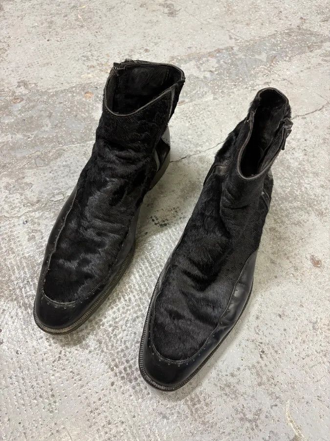 Emporio Armani AW2011 Emporio Armani Black Pony Hair Leather Boots Size US 9 / EU 42 - 3 Thumbnail