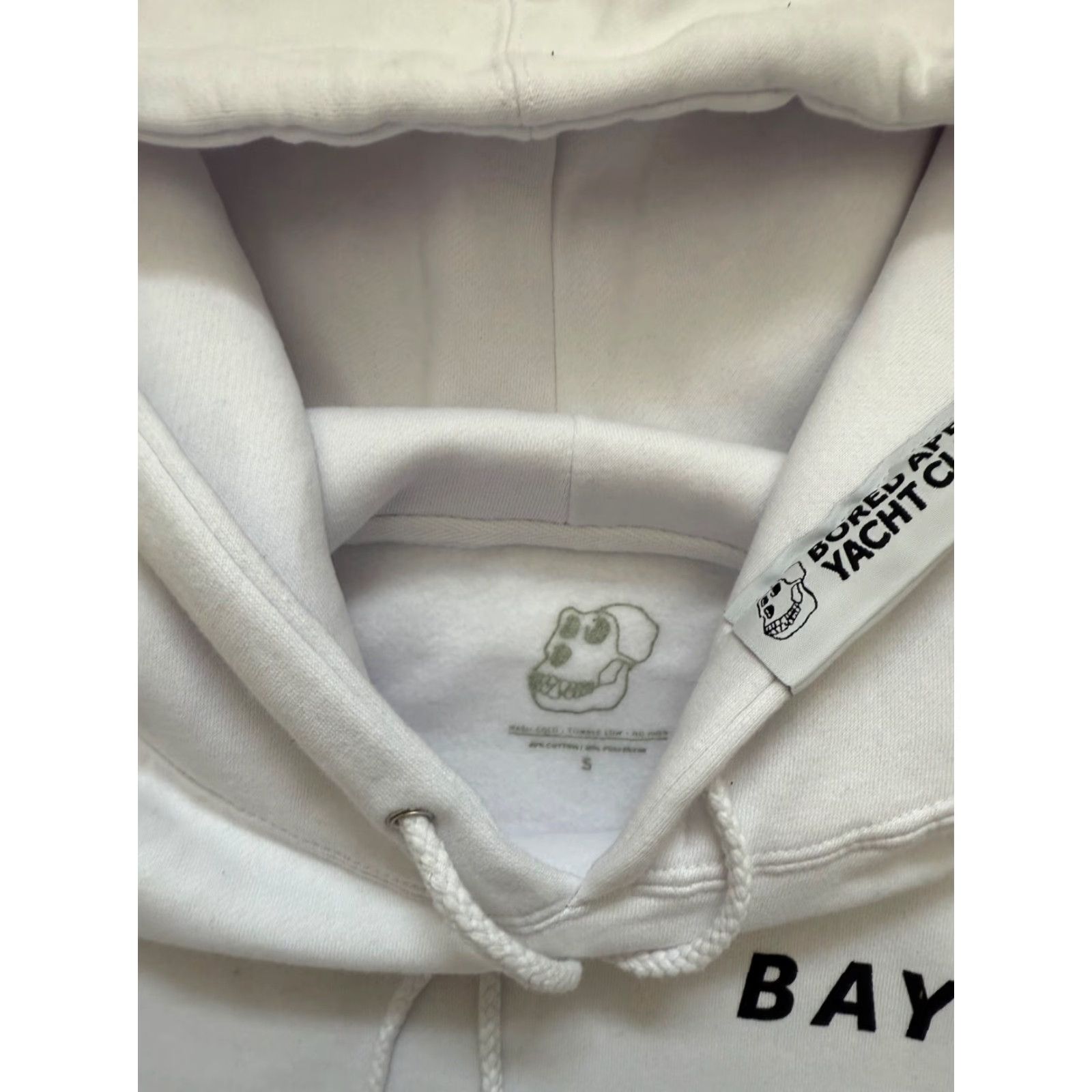 Vintage Bored Ape Yacht Club BAYC Sweatshirt Hoodie Mens Sz S Graphic Pocket White Black Size US XL / EU 56 / 4 - 2 Thumbnail