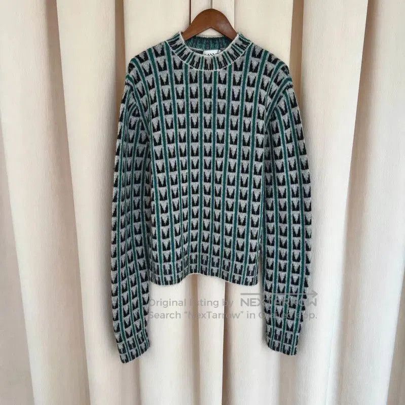 Lanvin Lanvin Green Wool Men's Pullover Sweater . Size US S / EU 44-46 / 1 - 1 Thumbnail