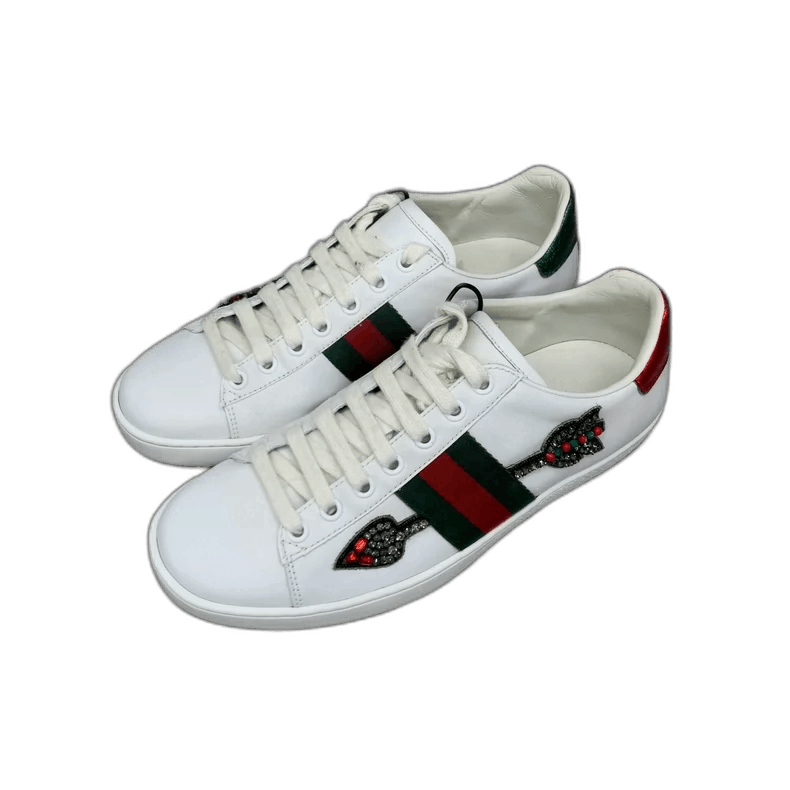 Gucci Gucci White Sneakers with Arrow Design Size US 6 / IT 36 - 1 Thumbnail