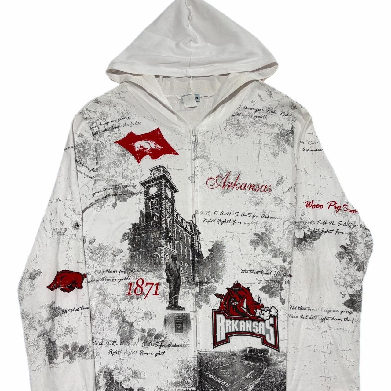 Other Arkansas Razorbacks Womens XL Football Zip Hoodie Vtg Y2K Size XL / US 12-14 / IT 48-50 - 1 Thumbnail