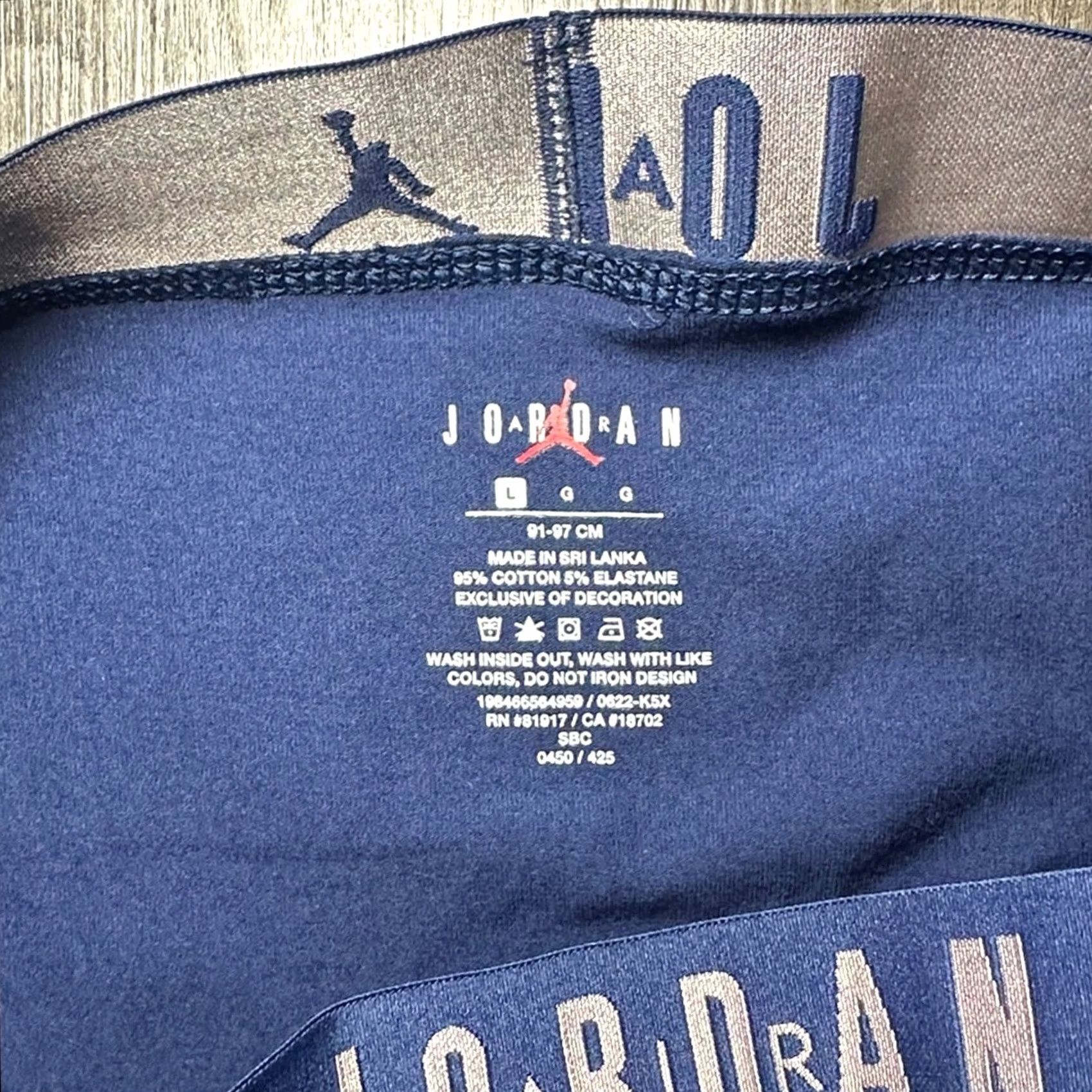 Nike Nike Air Jordan Cotton Stretch Boxer Brief Large Men Blue Navy Underwear NWOT Size 42R - 3 Thumbnail