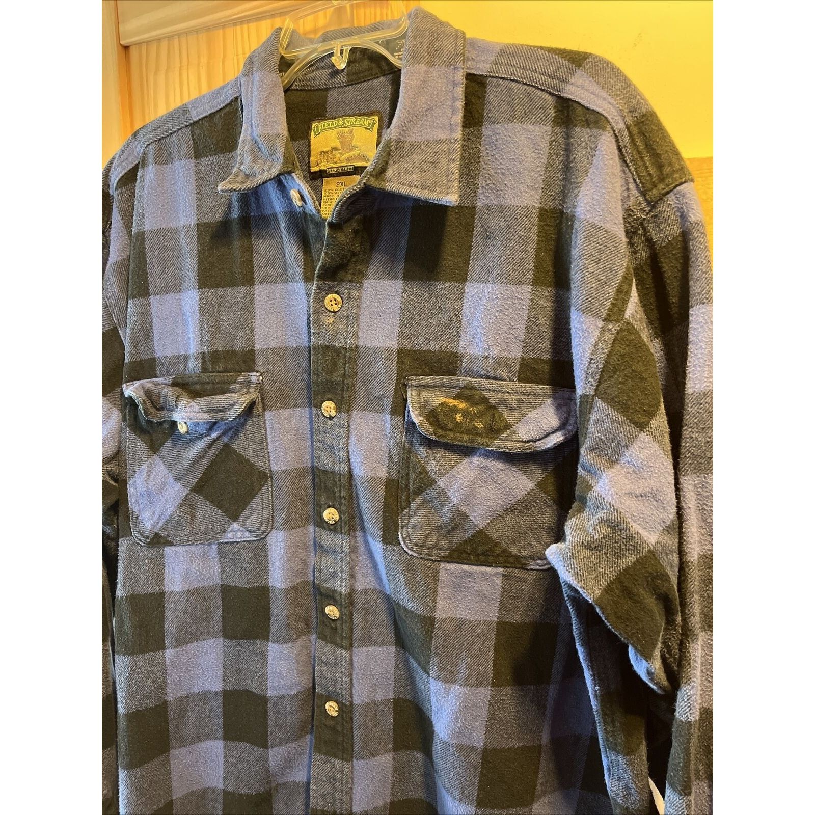 Field & Stream Field & Stream VTG men’s XXL blue plaid cotton flannel shirt Size US XXL / EU 58 / 5 - 6 Thumbnail
