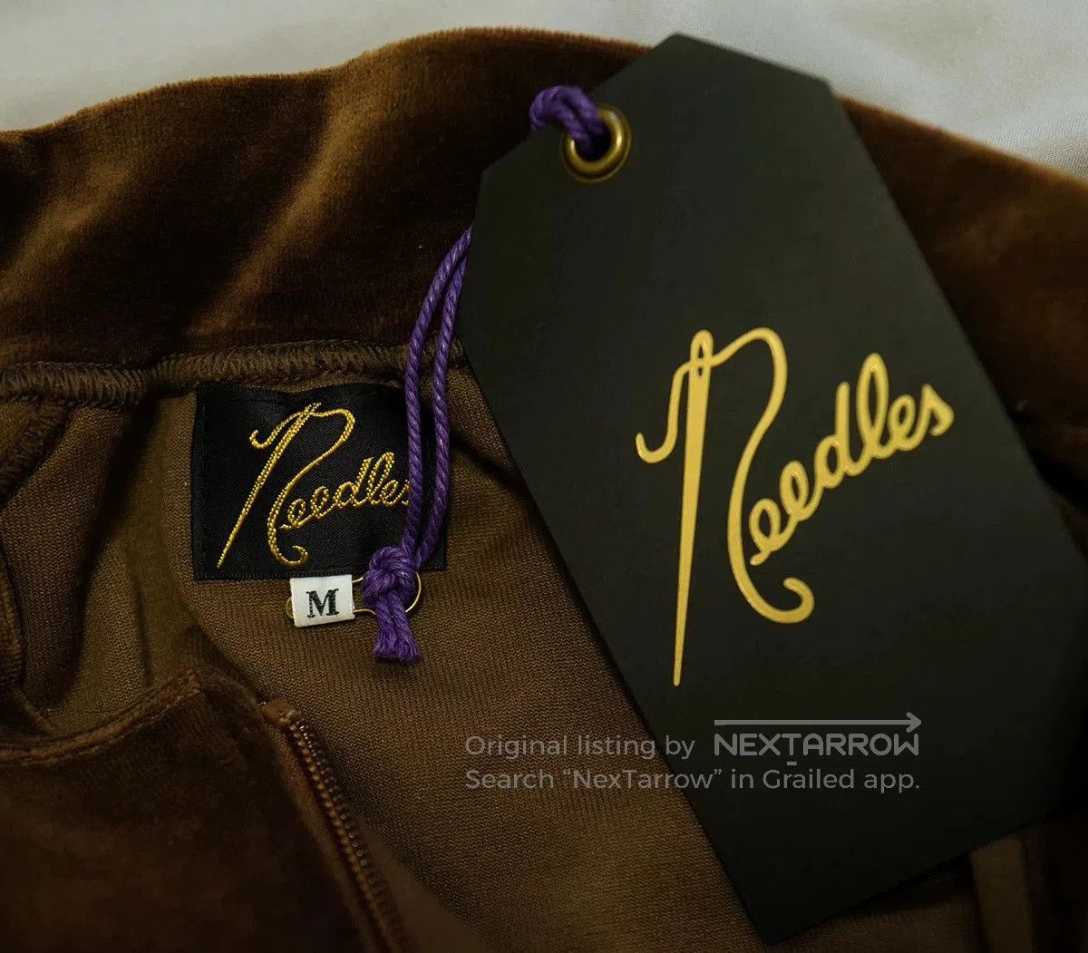 Needles needles velvet track jacket in deep brown. Size US M / EU 48-50 / 2 - 5 Thumbnail