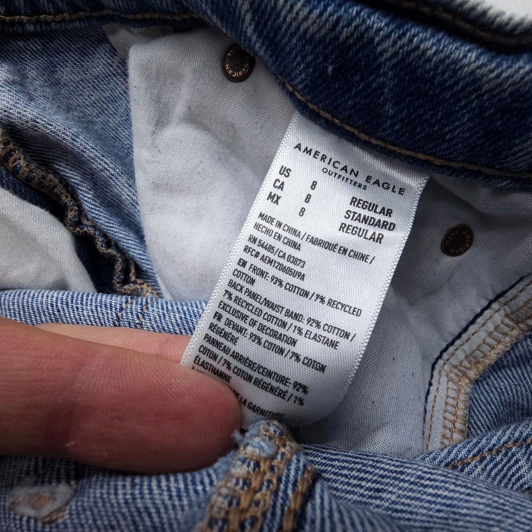 American Eagle Outfitters American Eagle Jeans Blue Size 8 Highest Rise Baggy Straight Denim Women 90s Size 30" / US 8 / IT 44 - 4 Thumbnail