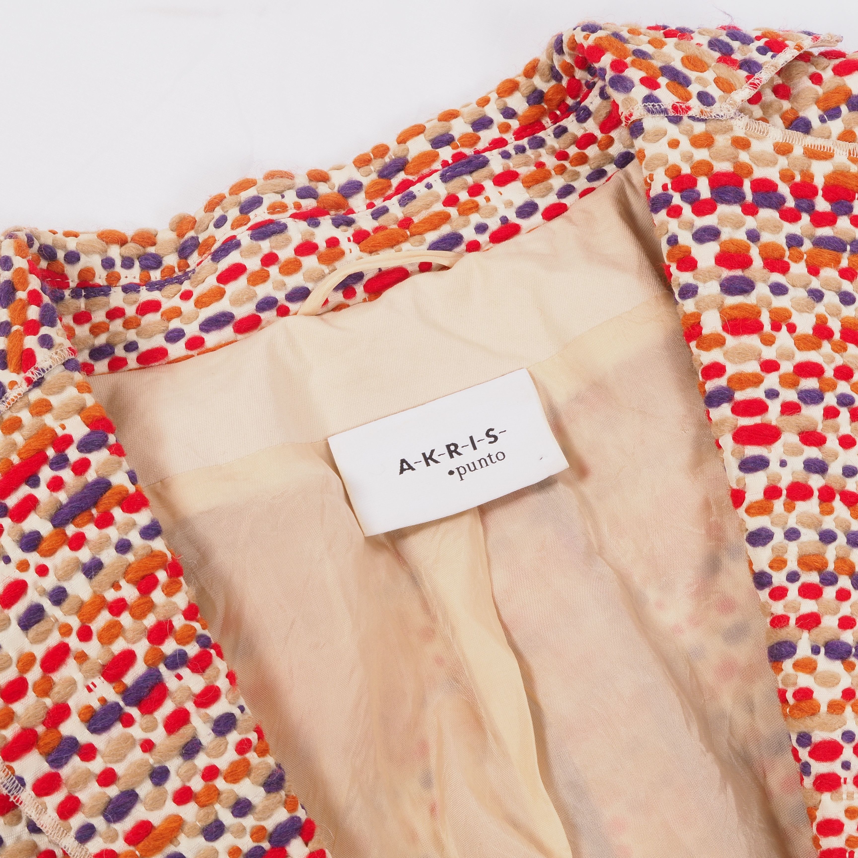 Akris Akris Multicolor Boucle Cropped Designer Blazer Jacket Size M / US 6-8 / IT 42-44 - 5 Thumbnail