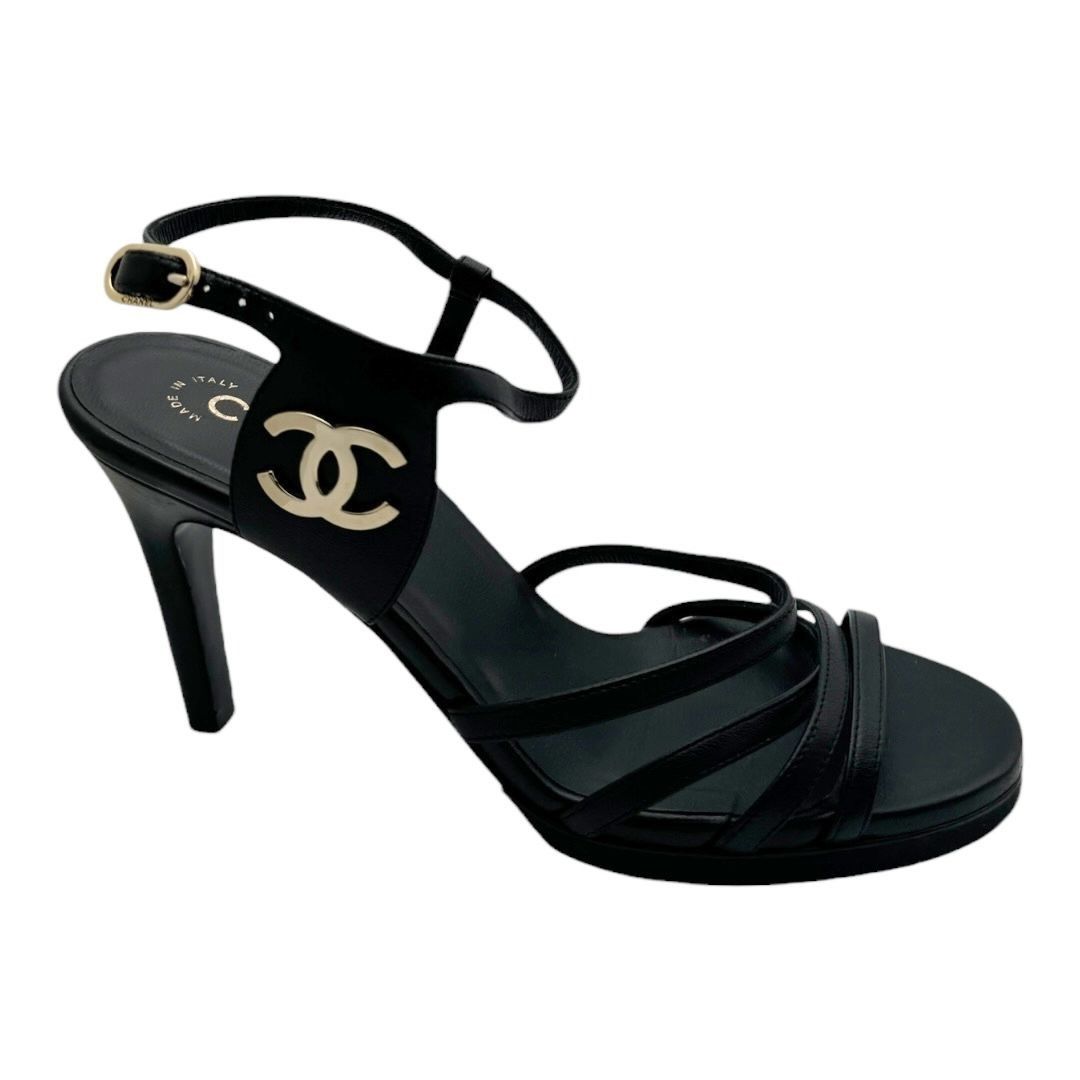 Chanel Chanel CC Logo Lambskin Slingback Sandal Heels Size US 6.5 / IT 36.5 - 2 Thumbnail