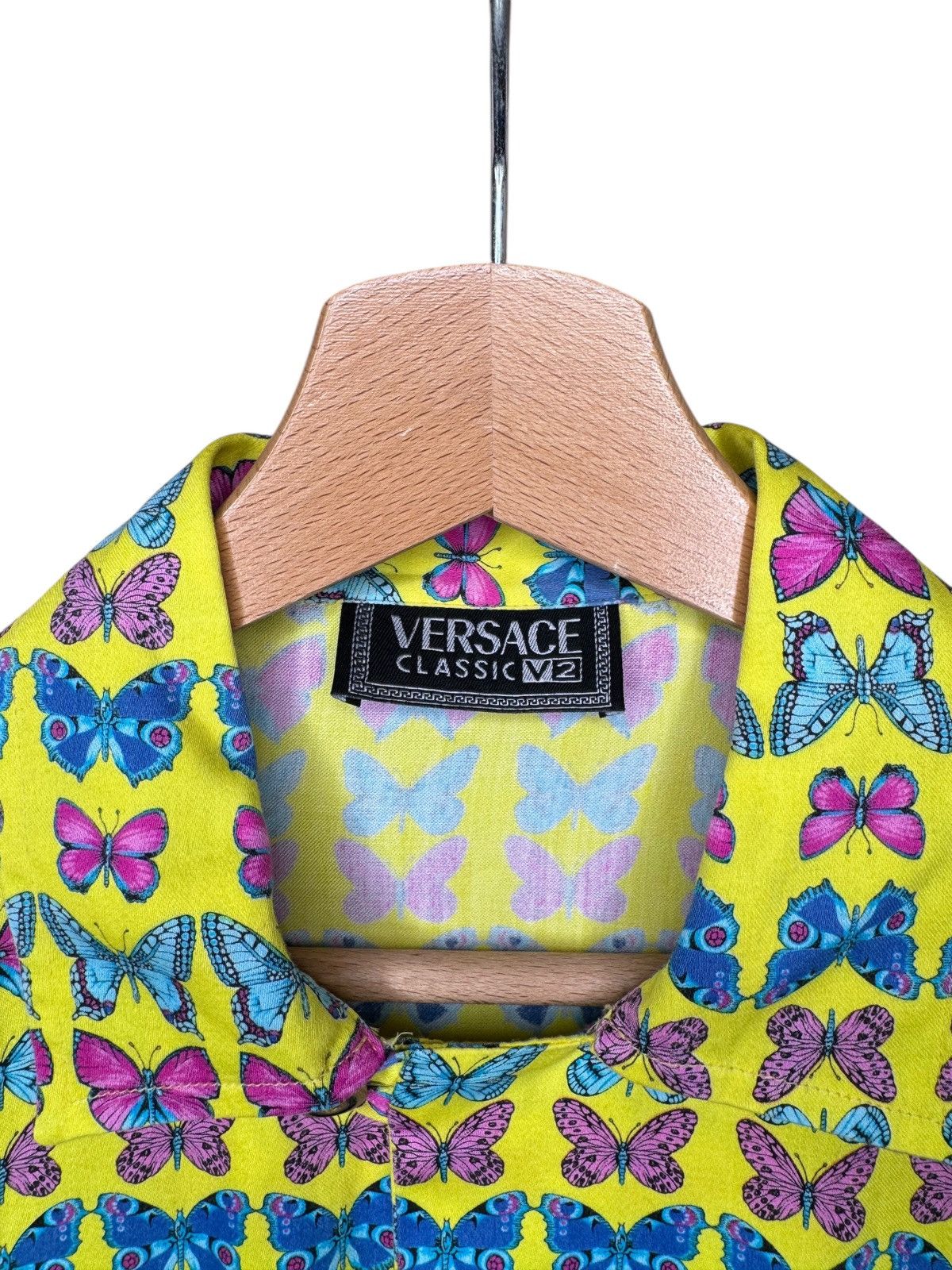 Versace Gianni Versace V2 Vintage Butterfly Shirt Yellow S Size US S / EU 44-46 / 1 - 3 Thumbnail