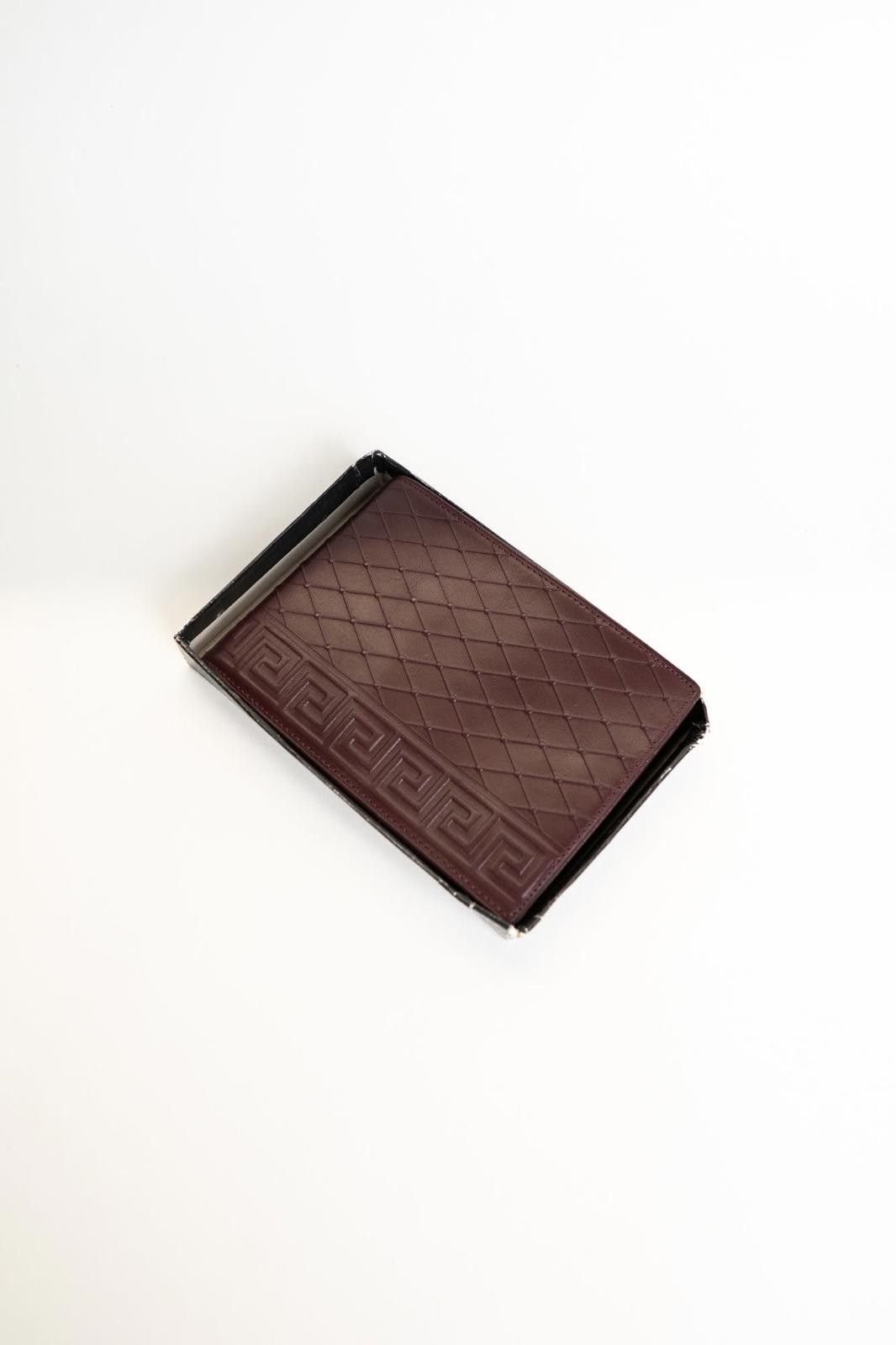 Other 90's Gianni Versace Greek Key Brown Leather Bi-Fold Wallet Size ONE SIZE - 3 Thumbnail