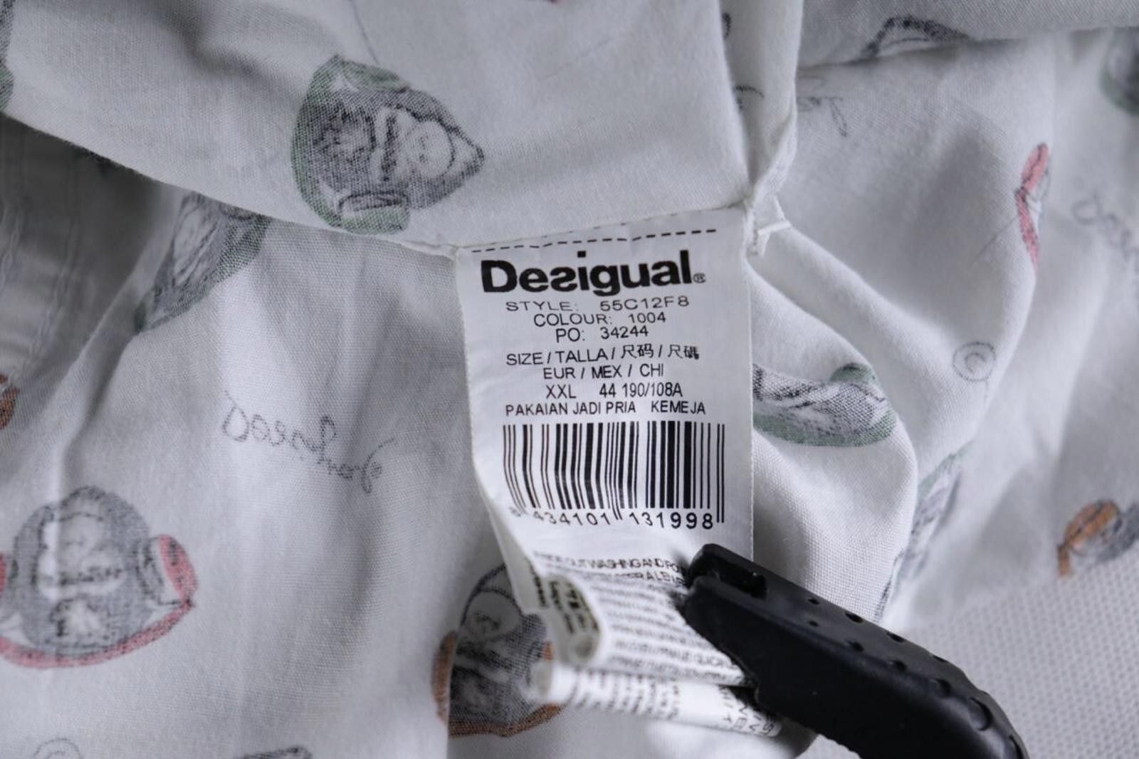 Desigual Desigual White Animal Printed Button Down Shirt Size XXL Size US XXL / EU 58 / 5 - 9 Thumbnail