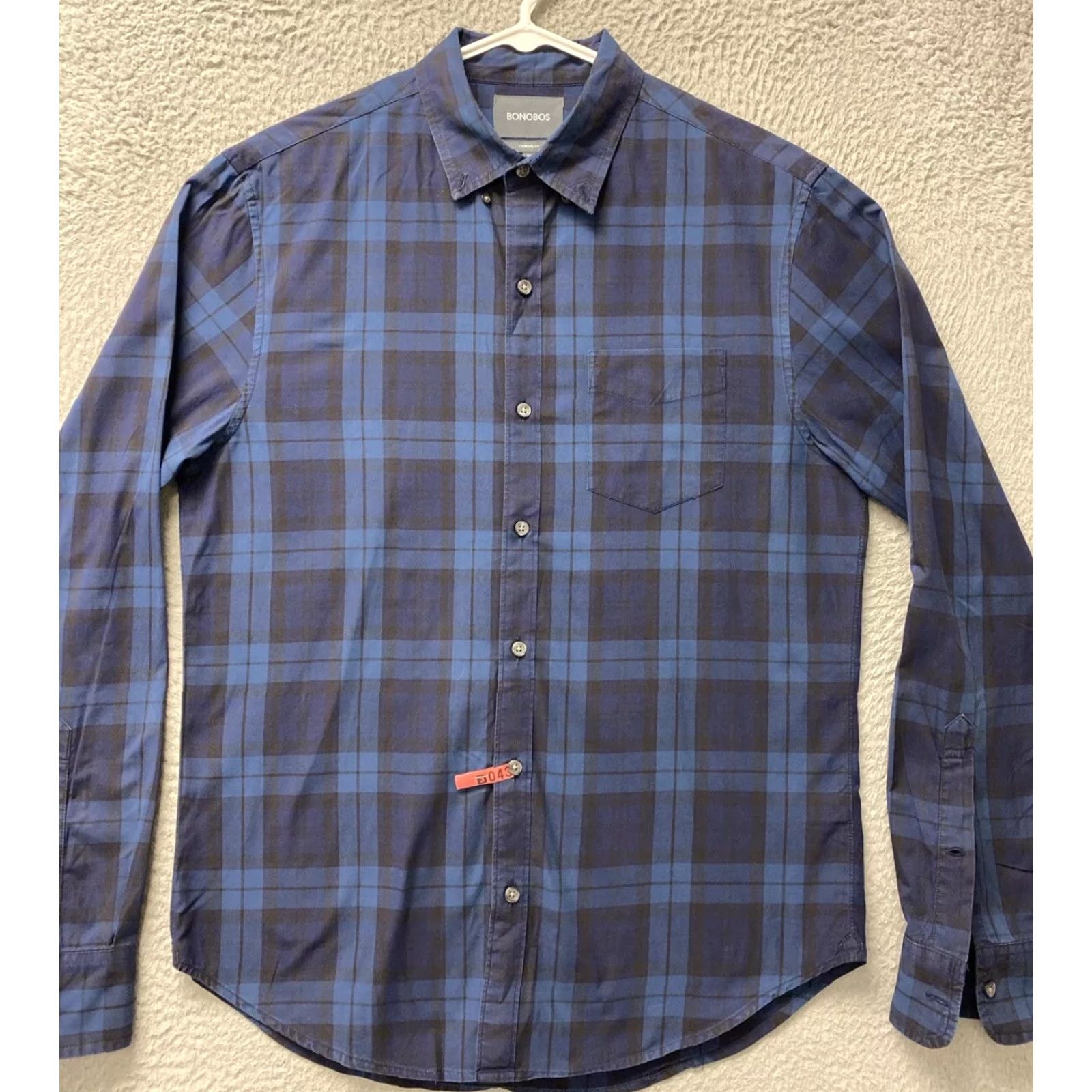 Bonobos VINTAGE Bonobos Men's Shirt Long Sleeve Button-Down Blue Aqua Plaid Medium Slim Fit Size US M / EU 48-50 / 2 - 2 Thumbnail