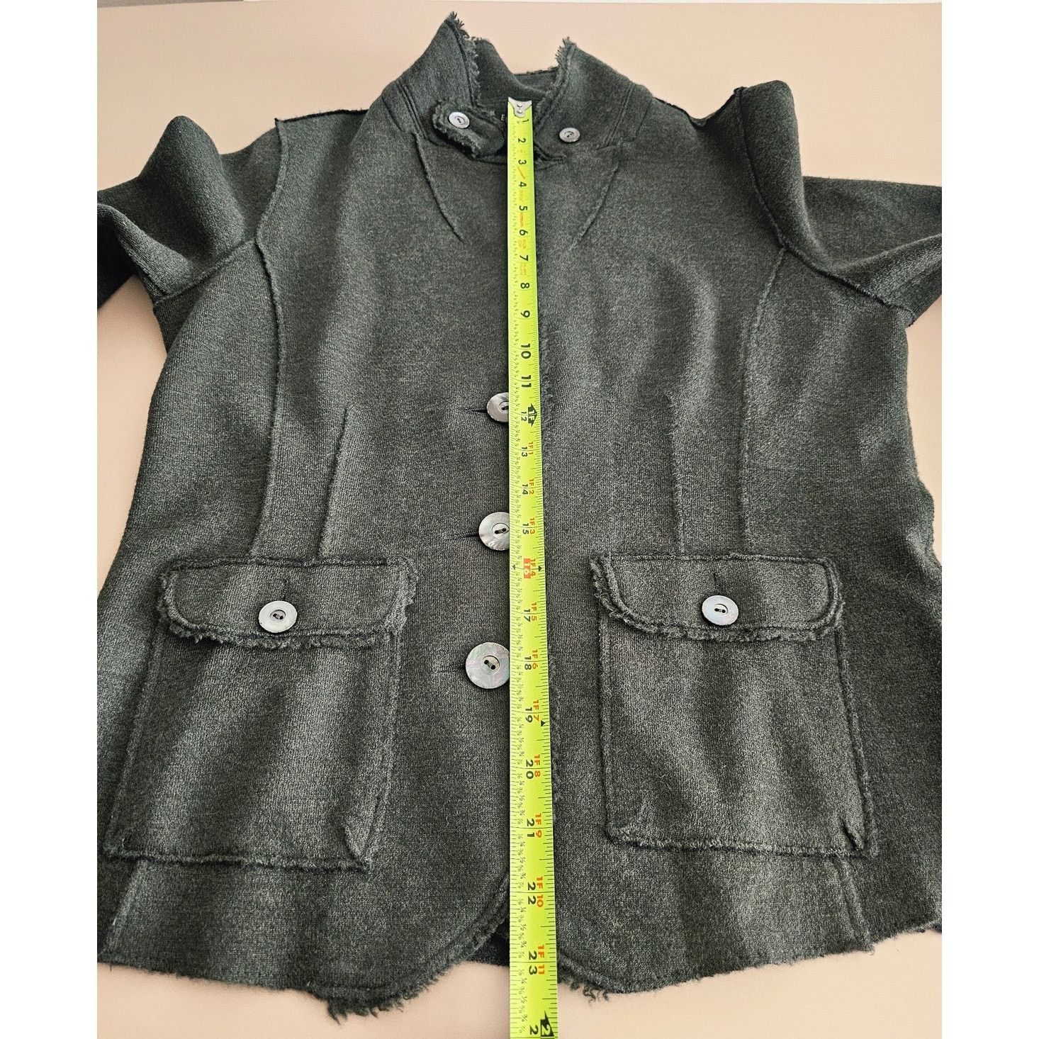 Eileen Fisher EILEEN FISHER Women's Green Merino Wool Knit Blazer Jacket M Size M / US 6-8 / IT 42-44 - 5 Thumbnail