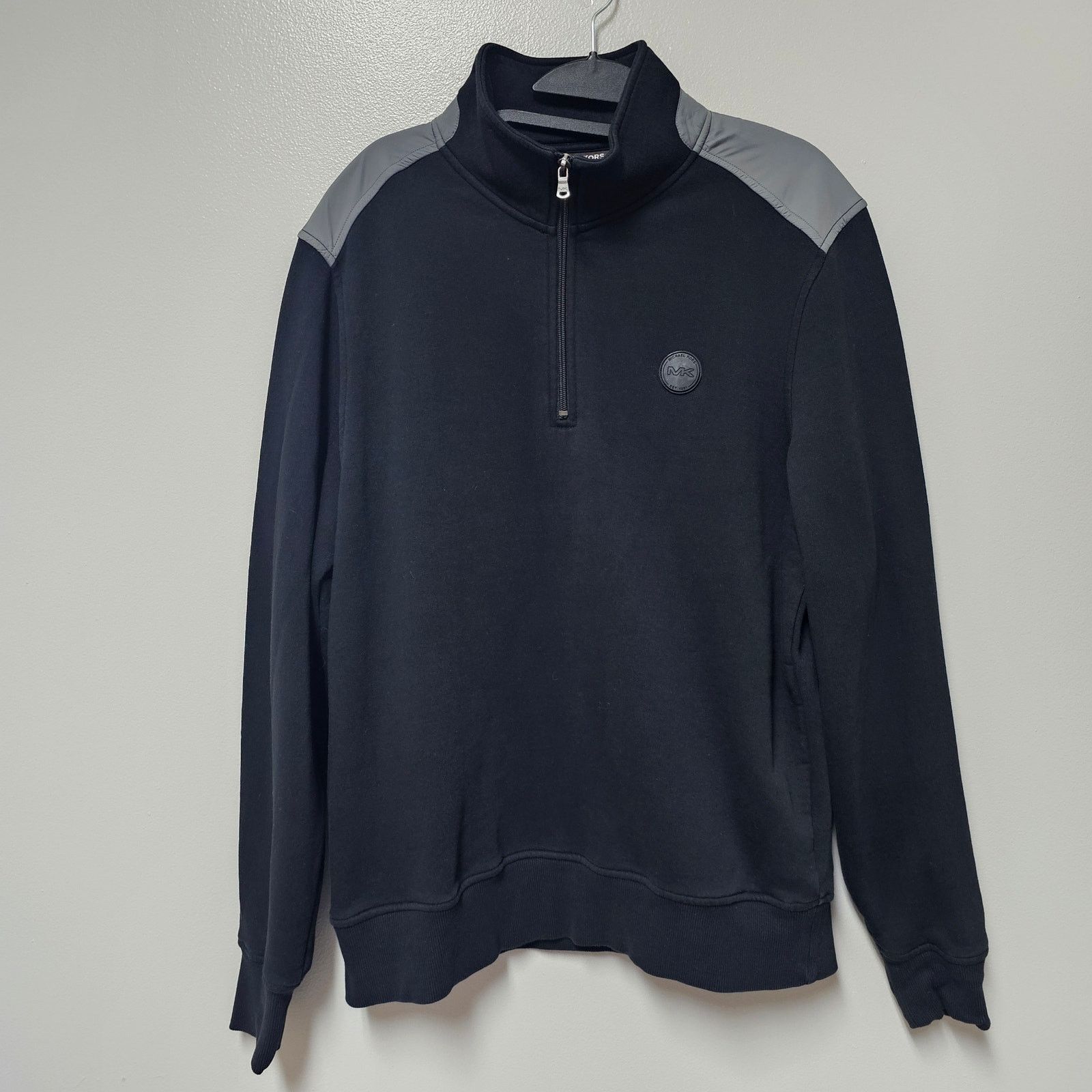 Michael Kors Michael Kors Mens 1/4 Zip Cotton Black Sweater Size Large Size US L / EU 52-54 / 3 - 1 Thumbnail
