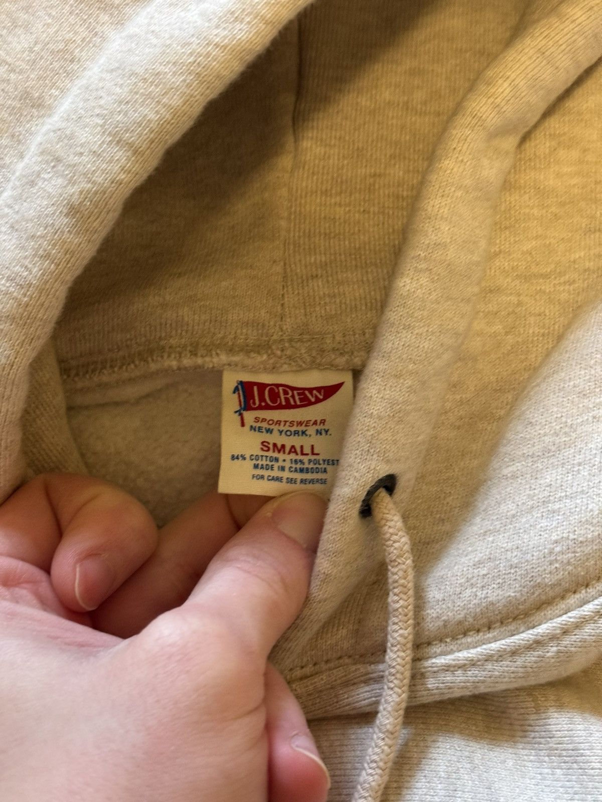 J.Crew J Crew 14oz Brushed Cotton Fleece Hoodie Oatmeal Size S Size US S / EU 44-46 / 1 - 2 Thumbnail