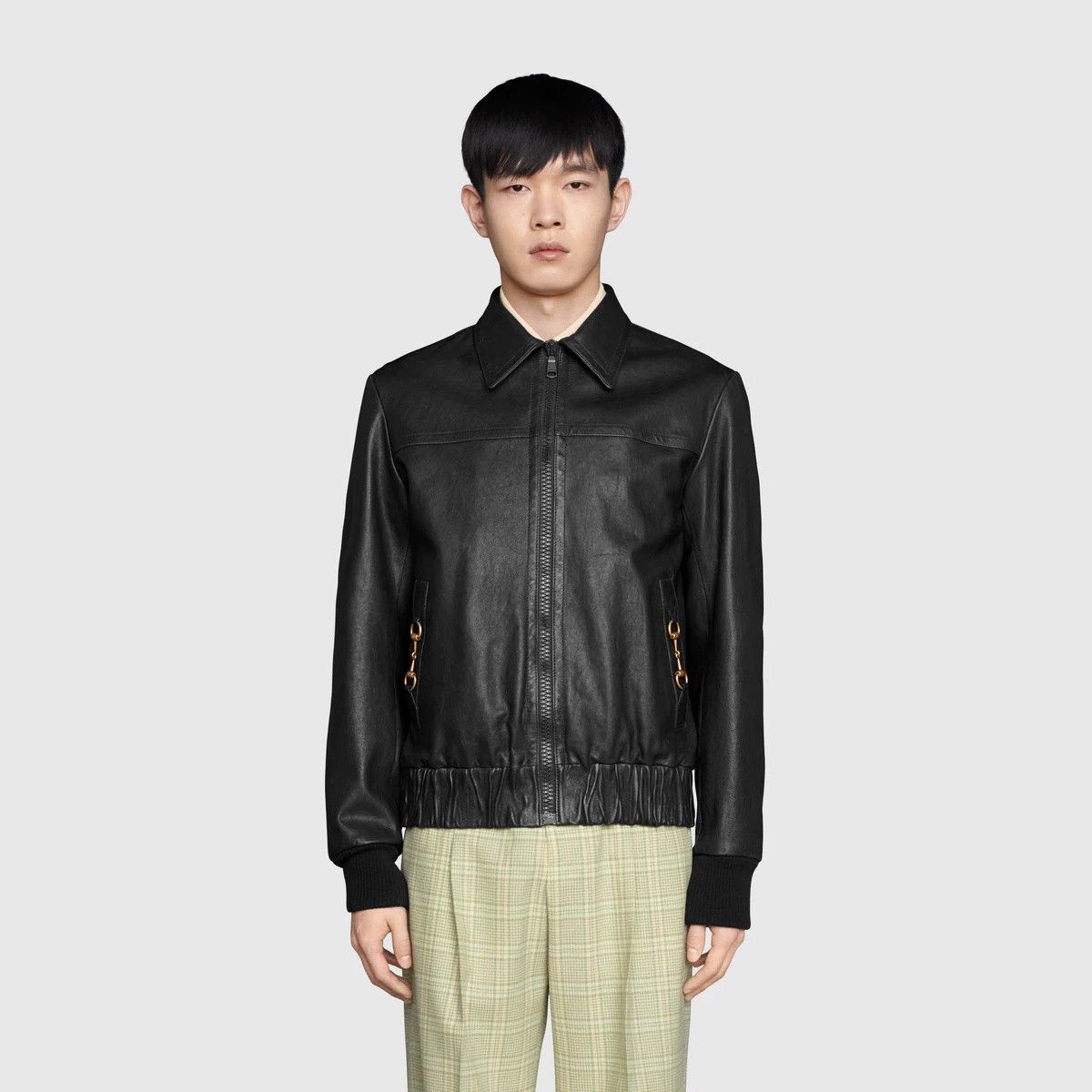 Gucci oc11z1025 Leather Bomber Jacket in Black Size US L / EU 52-54 / 3 - 3 Thumbnail