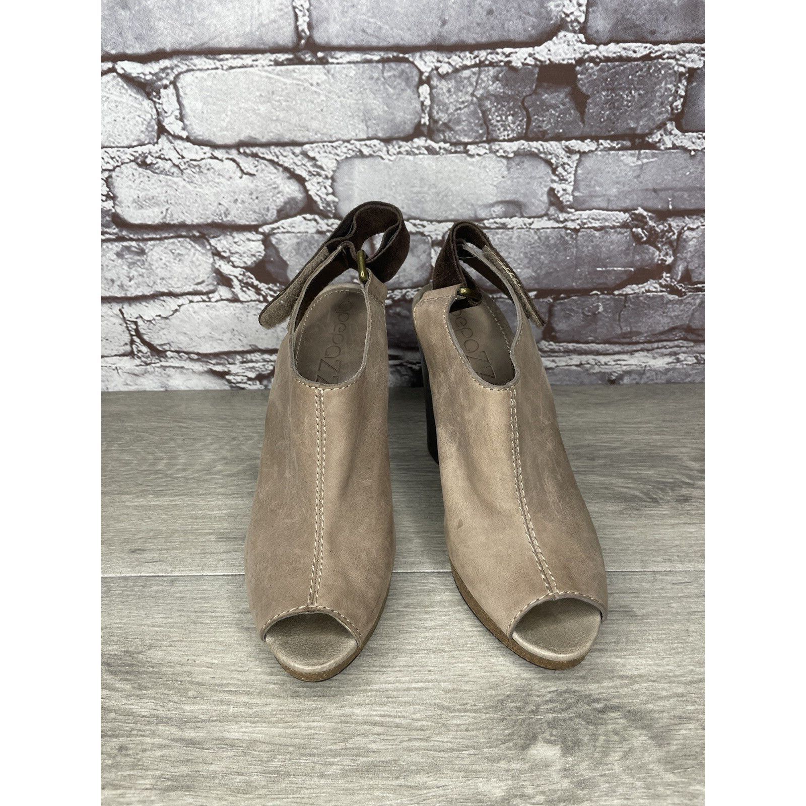 Other Apepazza Parma Brown Taupe Leather Peep Toe Heeed Booties Wo Size US 7.5 / IT 37.5 - 21 Thumbnail