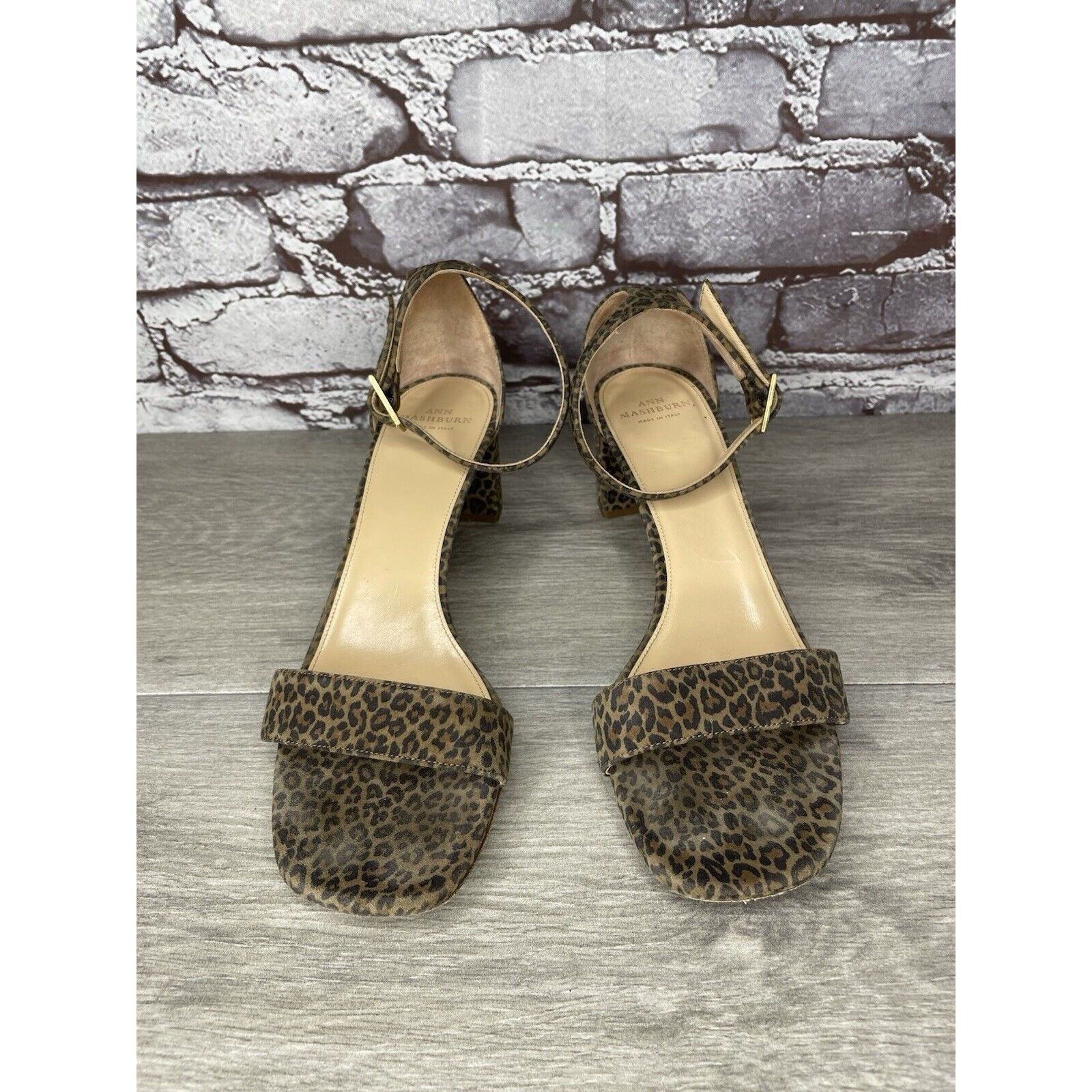 Sid Mashburn Ann Mashburn Leopard Print Open Toe Block Heel Strap Sandals Size US 7.5 / IT 37.5 - 15 Thumbnail