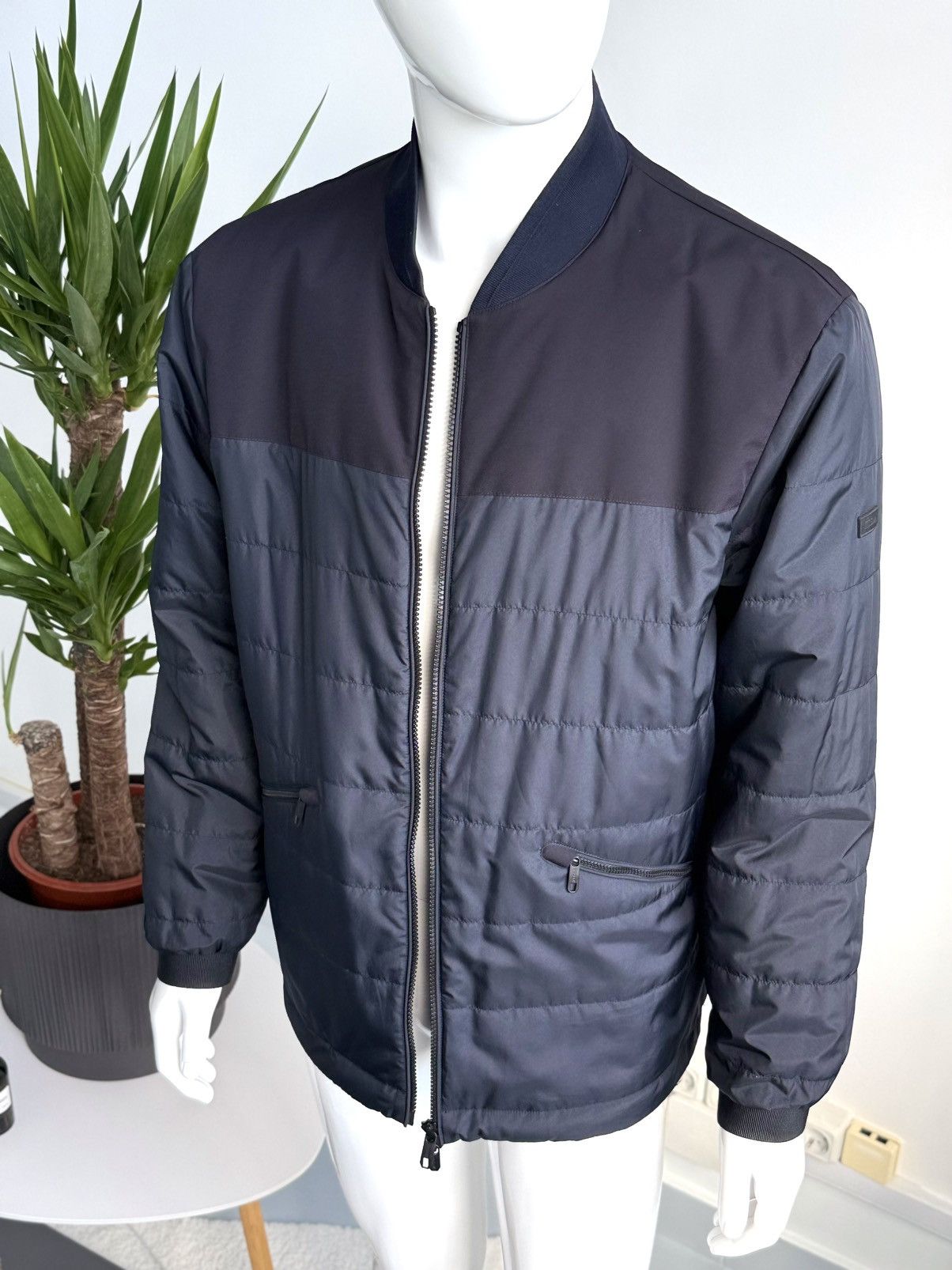 Ermenegildo Zegna ZEGNA Quilted Bomber Jacket Dark Navy Full Zip XL Size US XL / EU 56 / 4 - 5 Thumbnail