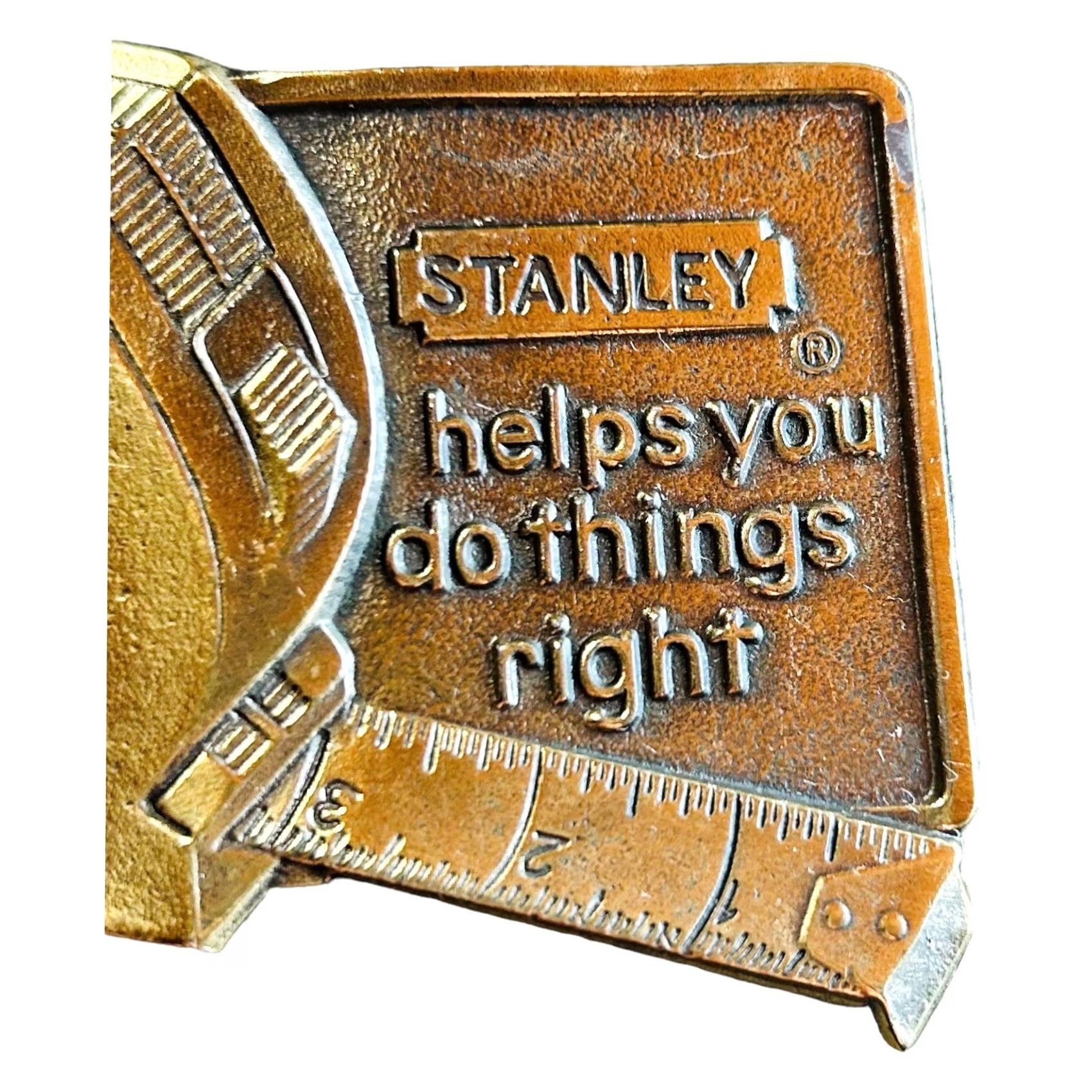 Vintage VINTAGE Stanley Tools Tape Measure Belt Buckle Size ONE SIZE - 2 Thumbnail
