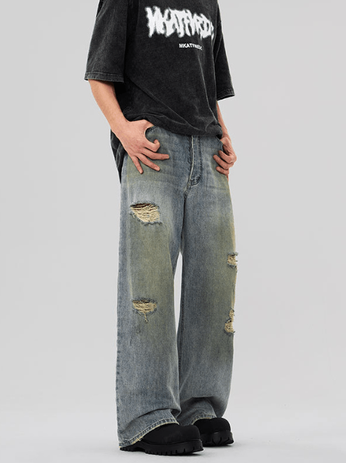 Japanese Brand × Jean High street washed distressed Dirtyfit jeans y2k Size US 32 / EU 48 - 2 Thumbnail