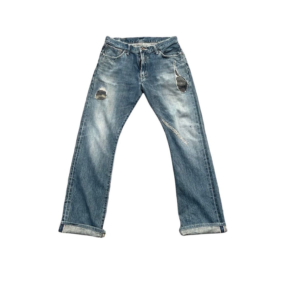 Vintage Edwin 505S Selvedge Aging Faded Distressed