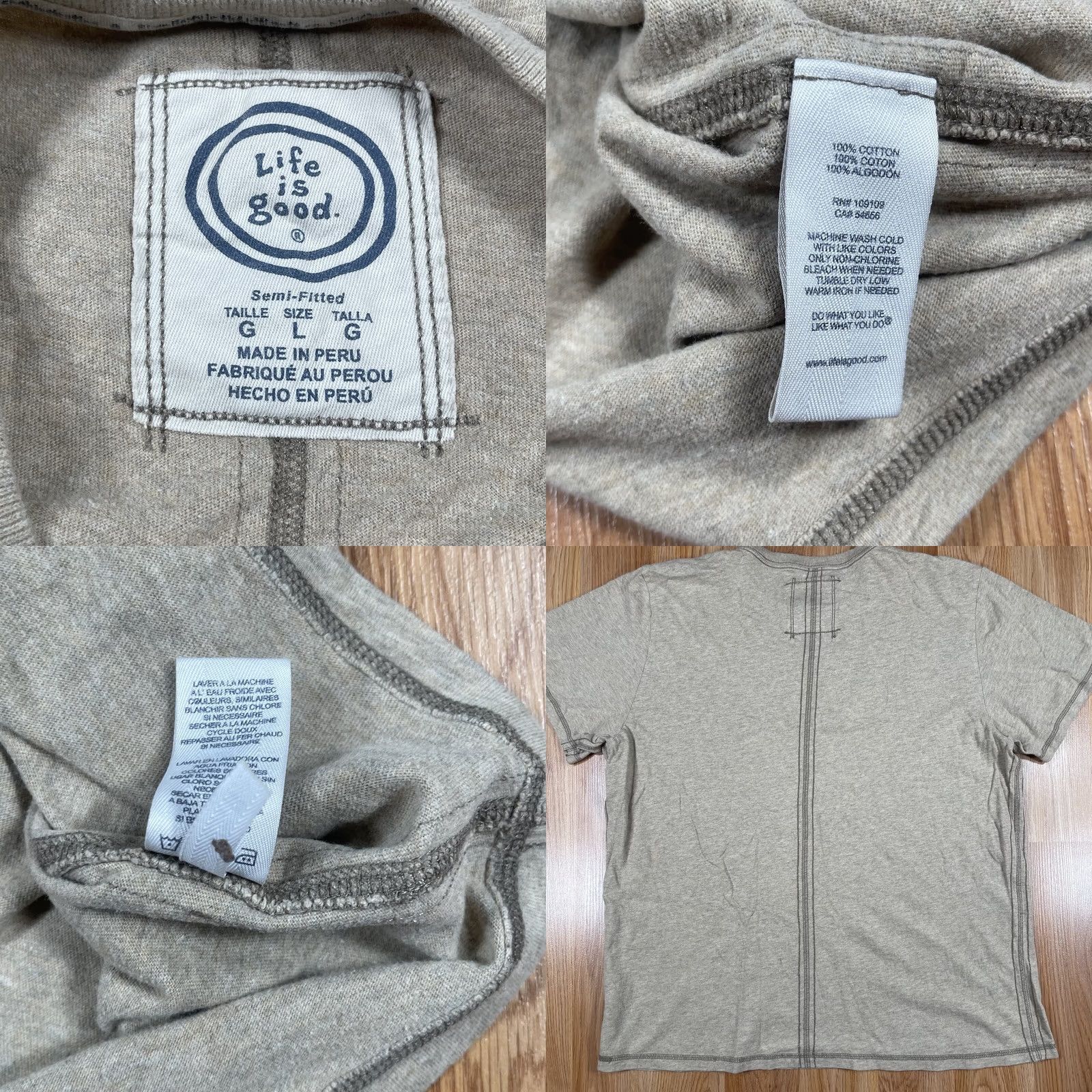 Life is Good Life is Good T-Shirt Mens L Beige Do What You Like Like What You Do Cotton Size US L / EU 52-54 / 3 - 8 Thumbnail