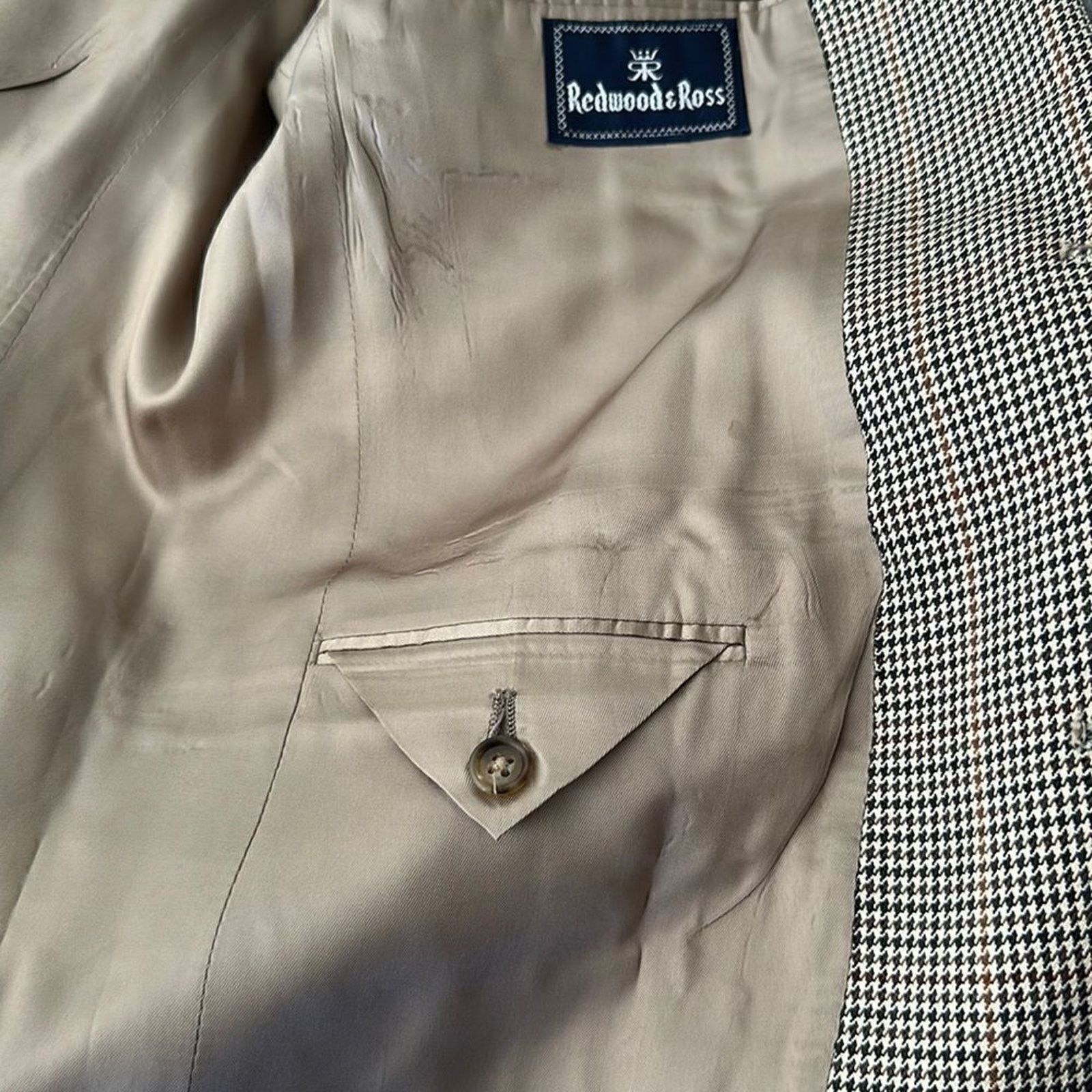 Burberry Burberrys Houndstooth 42R Plaid Blazer Vintage 90s Y2K Size 42R - 13 Thumbnail