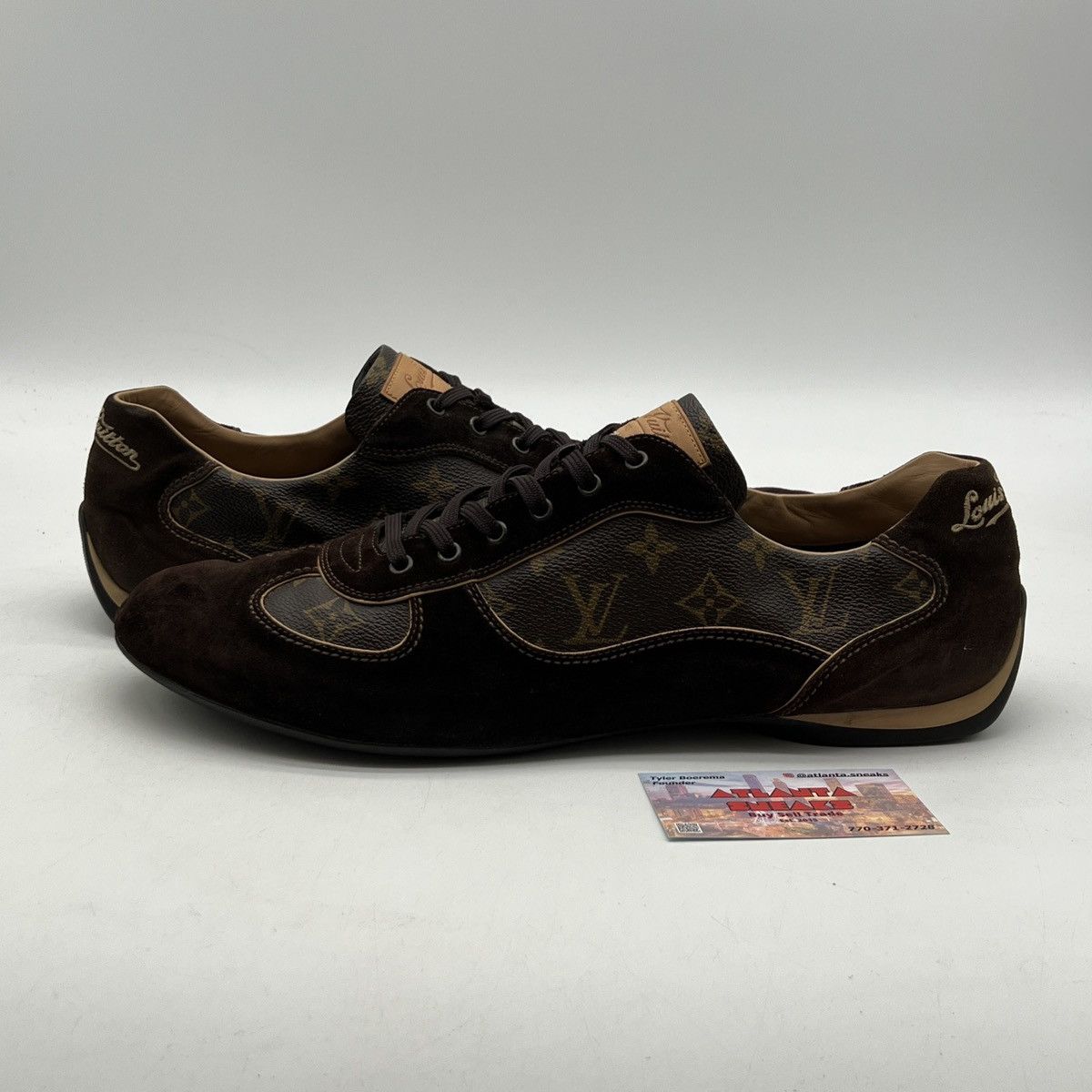 Louis Vuitton Louis Vuitton Suede Low Top Monogram sneakers Size US 13 / EU 46 - 1 Thumbnail