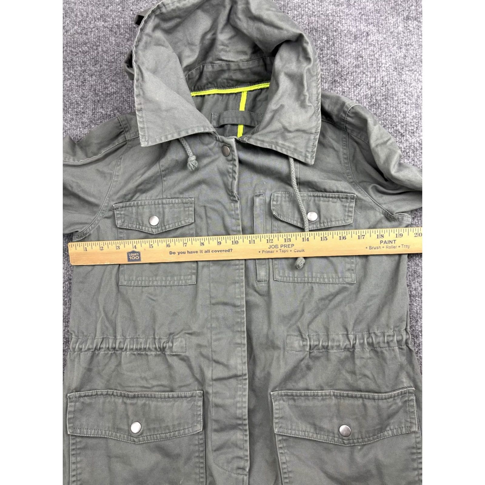 Hurley Hurley Jacket Mens Small Green Hooded Fishtail Parka 100% Cotton Field Coat Size US S / EU 44-46 / 1 - 4 Thumbnail