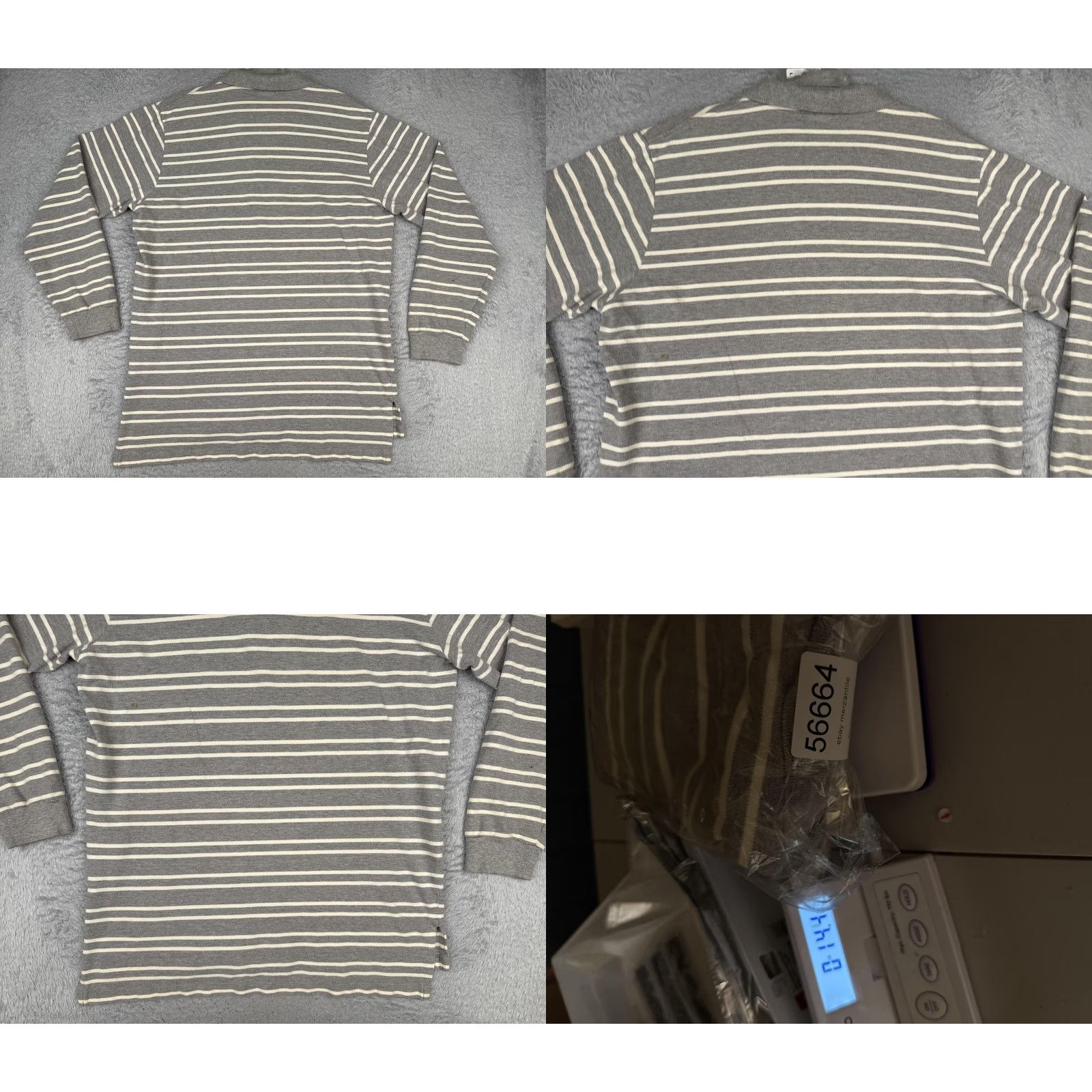 Polo Ralph Lauren Polo Ralph Lauren Polo Shirt Mens XL Gray Stripe Knit Long Sleeve Golf Rugby Size US XL / EU 56 / 4 - 9 Thumbnail