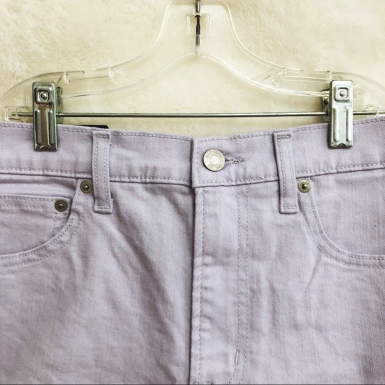 Gap GAP Light Lavender High Rise 3" Denim Shorts Size 25" / US 0 / IT 36 - 5 Thumbnail