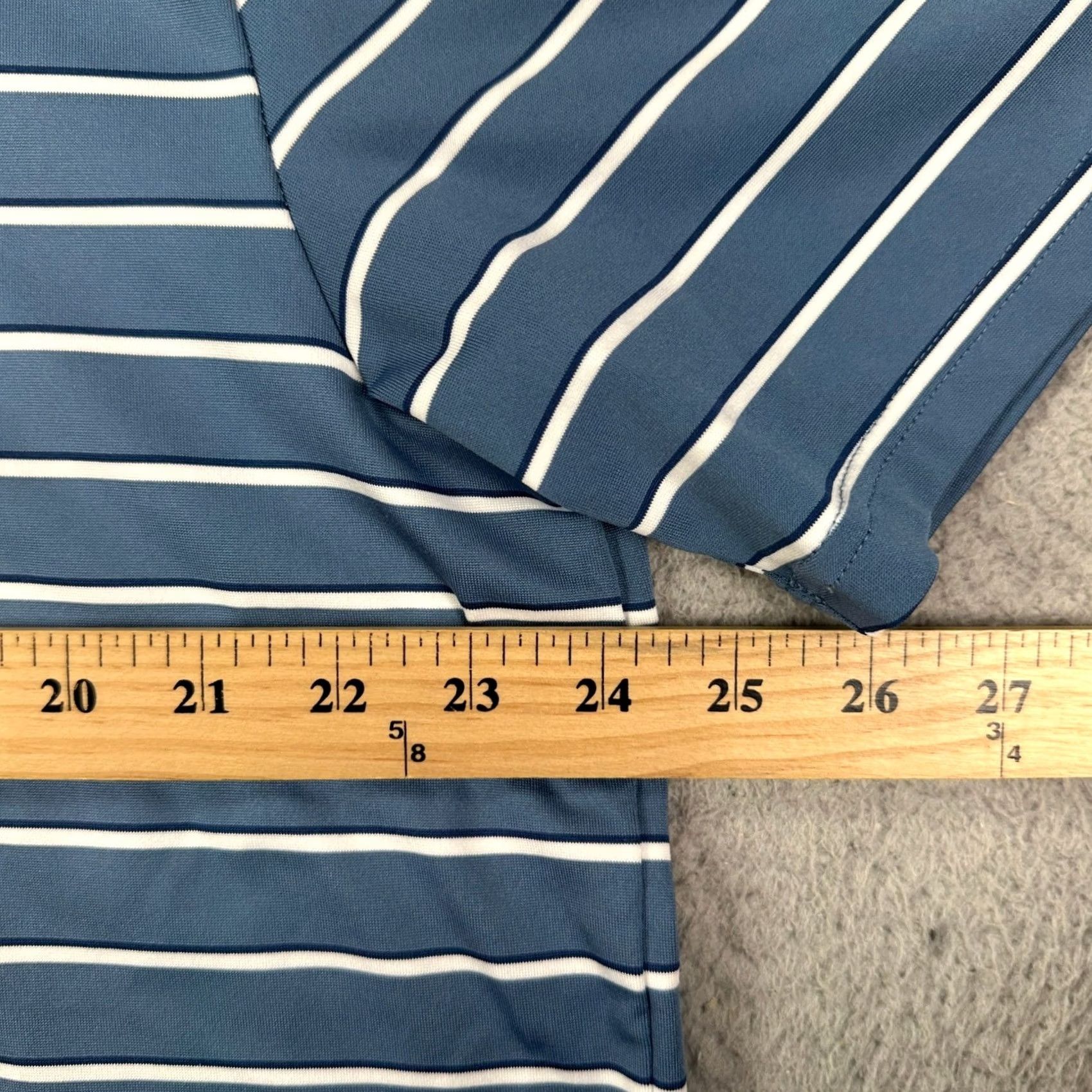 Under Armour EUC Under Armour Heat Gear Mens XL Loose Polo Blue White Stripe Rugby Golf - Sport Apparel Size US XL / EU 56 / 4 - 7 Thumbnail