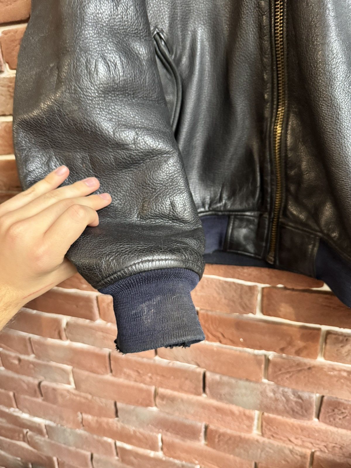 Thunderdome Rare 90s Thunderdome Leather Bomber Jacket Gabber Hardcore Size US XL / EU 56 / 4 - 5 Thumbnail