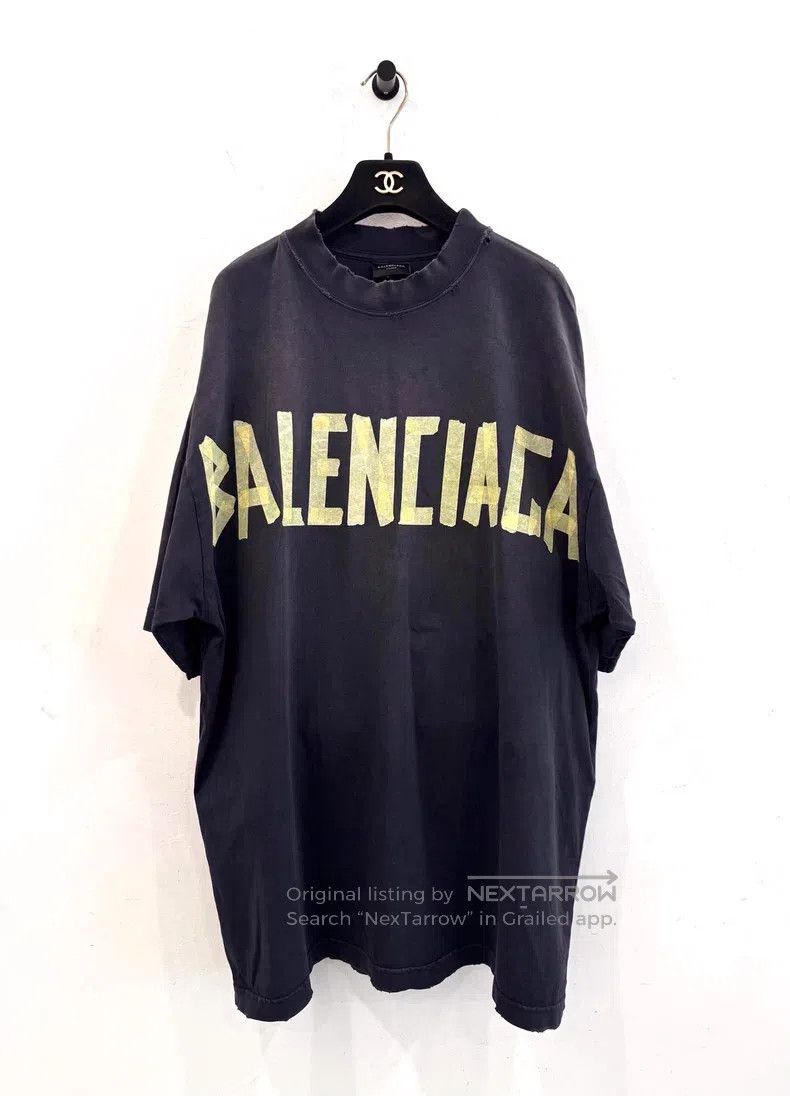 Balenciaga Balenciaga Tape Double B Alphabet Logo Distressed Gray Sho Size US L / EU 52-54 / 3 - 1 Thumbnail