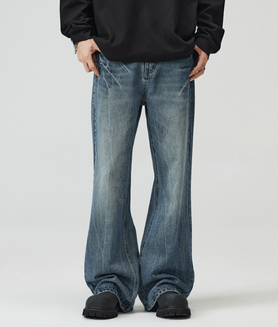 Japanese Brand × Jean Lightning pattern cleanfit wide-leg flared jeans Size US 34 / EU 50 - 1 Thumbnail
