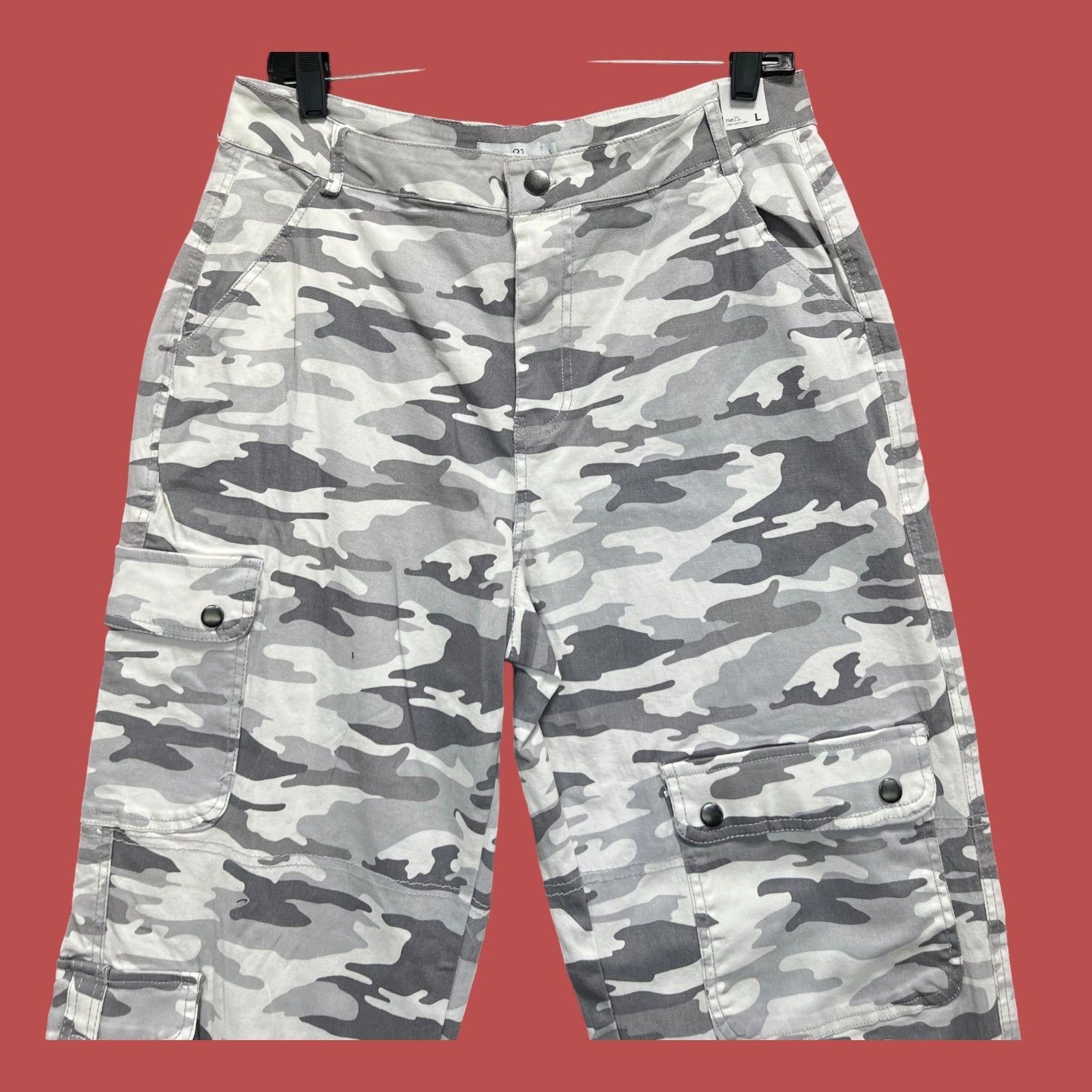 rue21 Rue 21 - Women's Cozy Cargo Jogger Pants - Camouflage Snow P Size 32" / US 10 / IT 46 - 13 Thumbnail