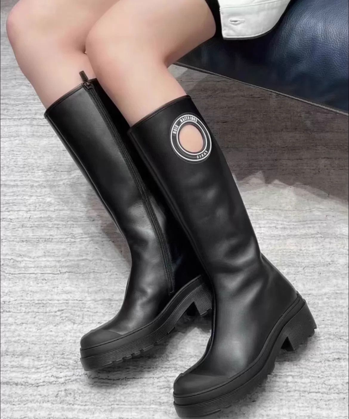 Dior Dior Black Round Cutout Ankle Boots Size US 6.5 / IT 36.5 - 1 Thumbnail