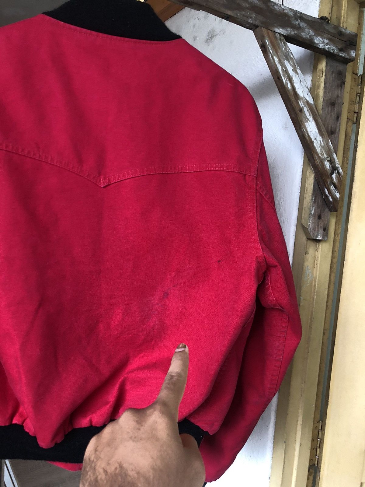 Carhartt Rare❗️Vintage 90s Carhartt 100 Years Red Bomber Jacket Size US L / EU 52-54 / 3 - 11 Thumbnail