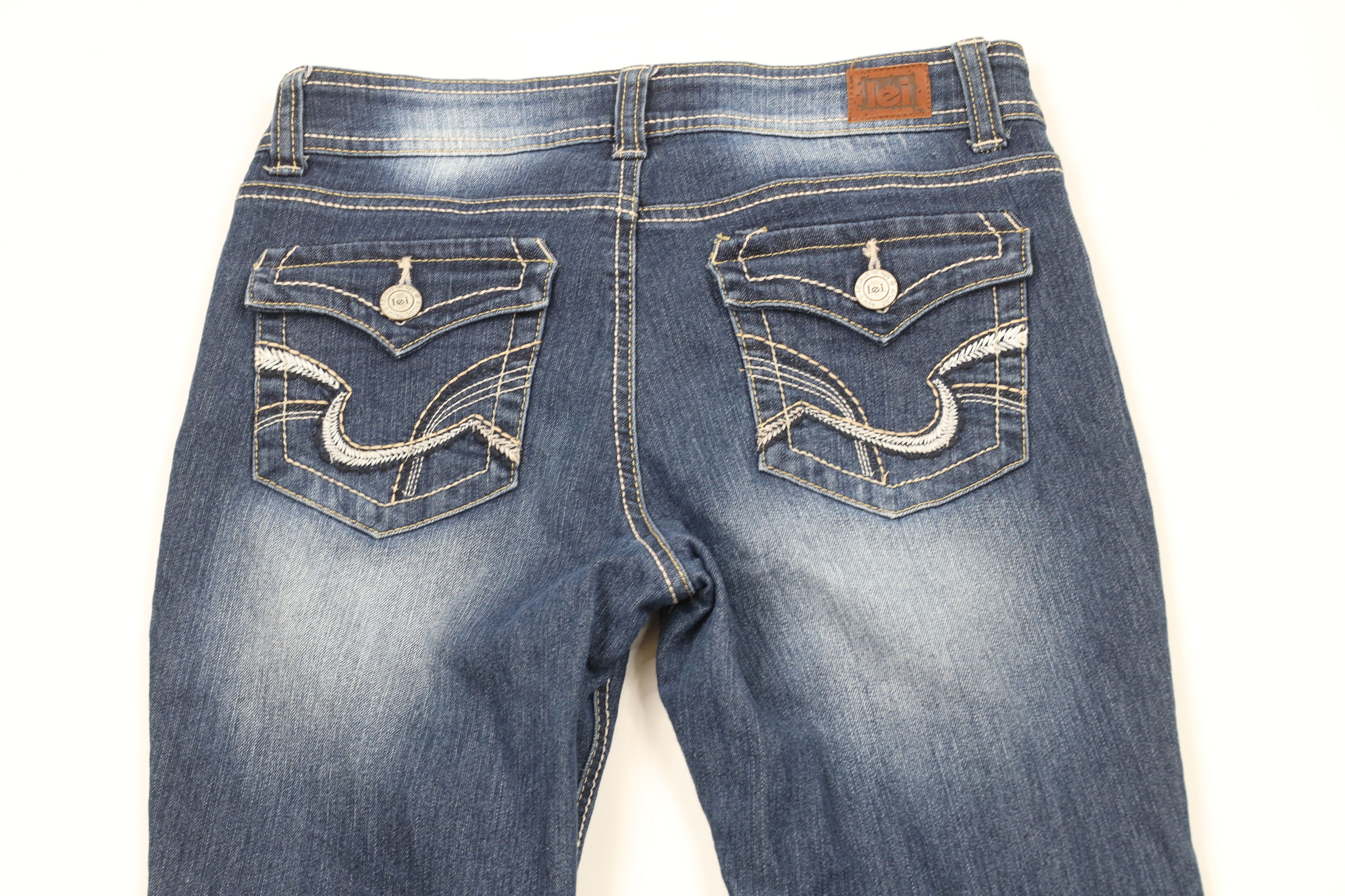 Vintage Vintage 90s Y2K LEI Hipster Flared Wide Leg Denim Jeans Size 27" / US 4 / IT 40 - 8 Thumbnail