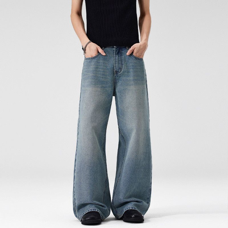 Japanese Brand American retro loose-fitting distressed jeans for men Size US 32 / EU 48 - 1 Thumbnail