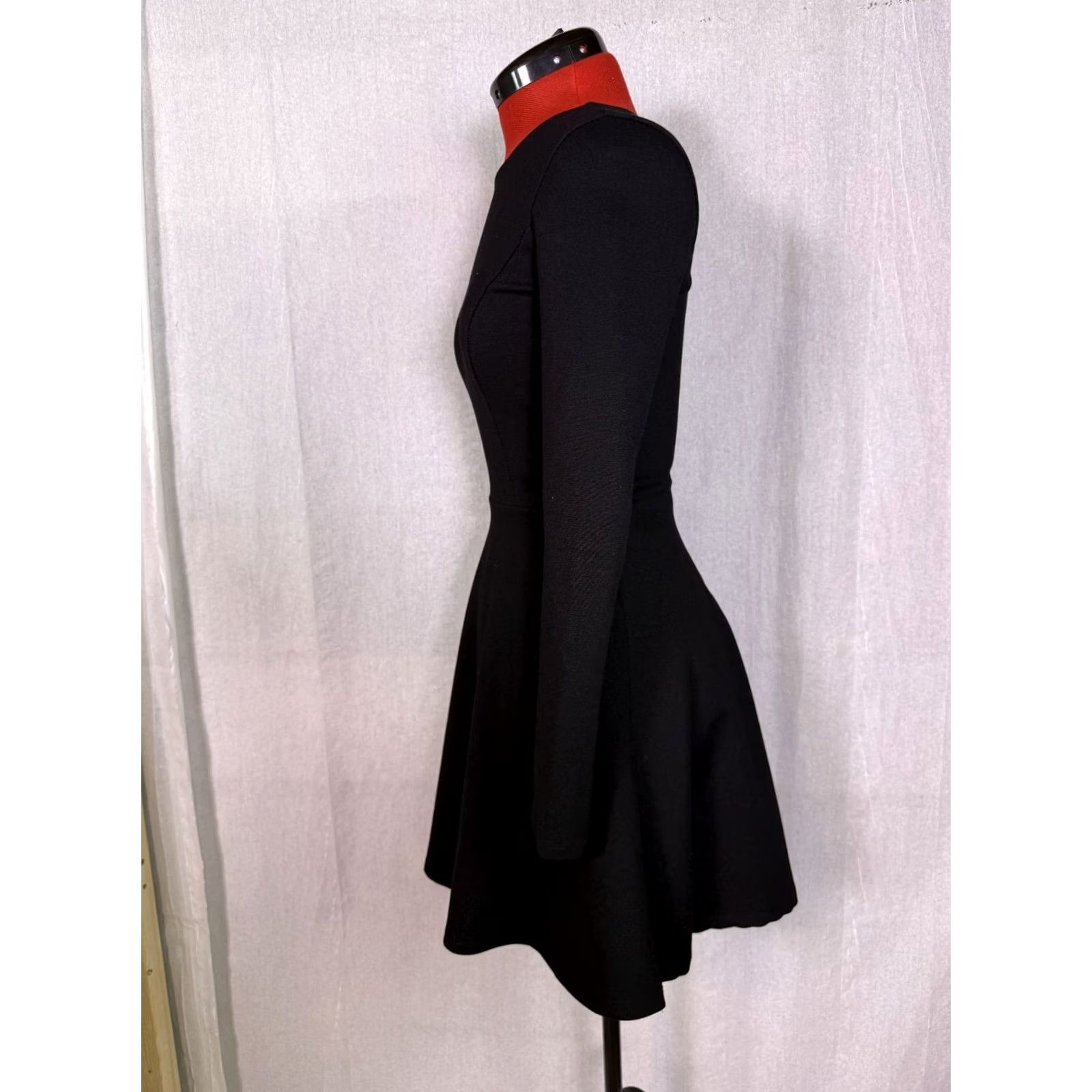 Lulus Lulus Black Long Sleeve Midi Dress Rayon Blend XS D494 Women's Casual Size XS / US 0-2 / IT 36-38 - 2 Thumbnail