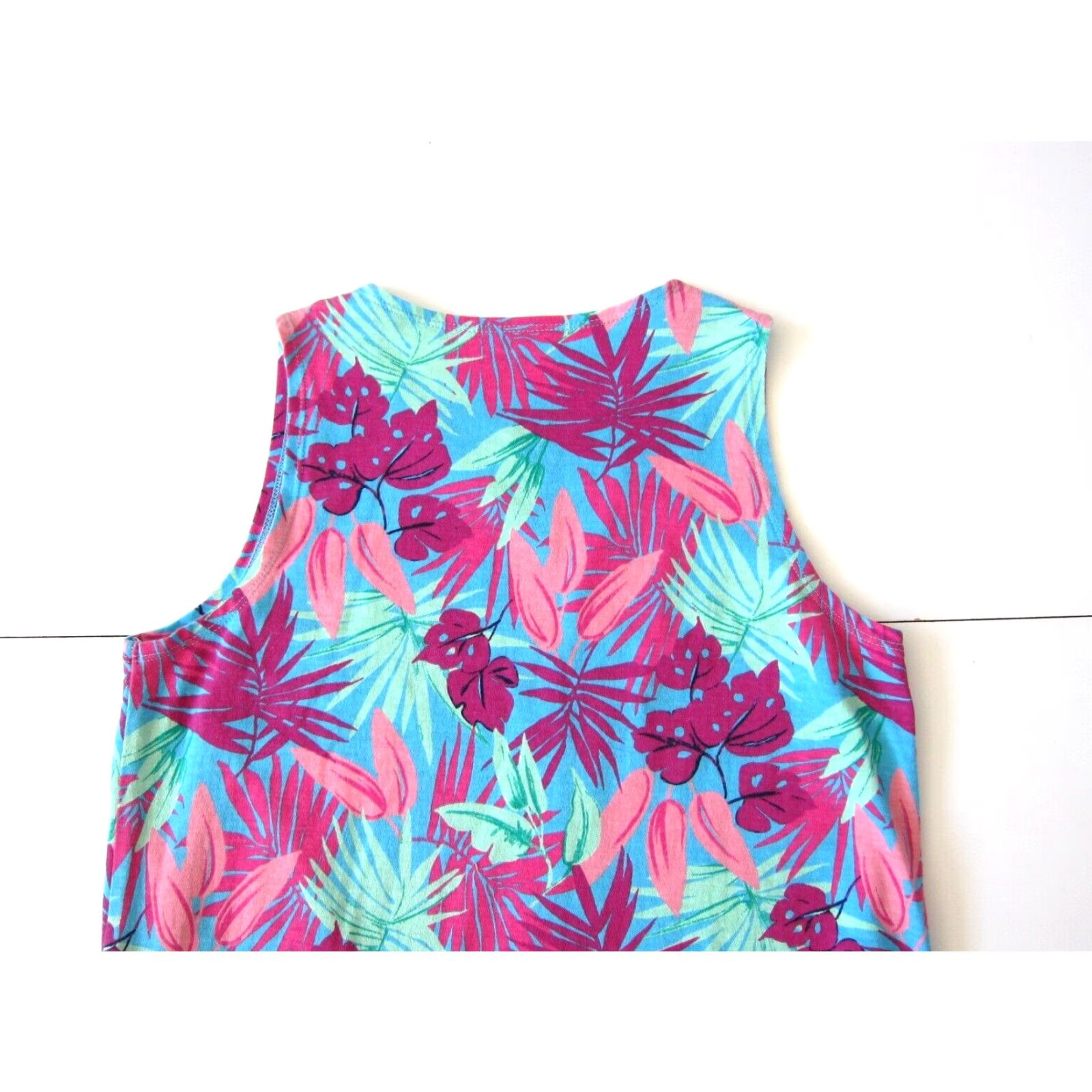 Lands' End Lands' End 100% Cotton Pink Blue Green Floral Pocket Long Maxi Tank Dress XS Women Sleeveless Round Neck Floral Maxi Dress 2-4 XS Size XS / US 0-2 / IT 36-38 - 5 Thumbnail