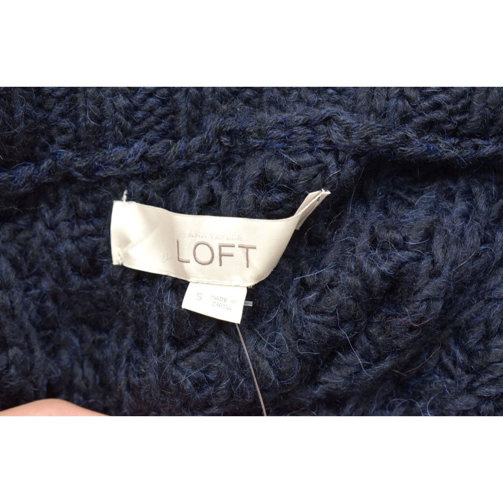 Loft LOFT Women Blue Knit Wool Alpaca Blend Button Neck Turtleneck Sweater Knit Pullover XS? no, S; Size S; Regular; Blue; Sweater; Women Size S / US 4 / IT 40 - 6 Thumbnail