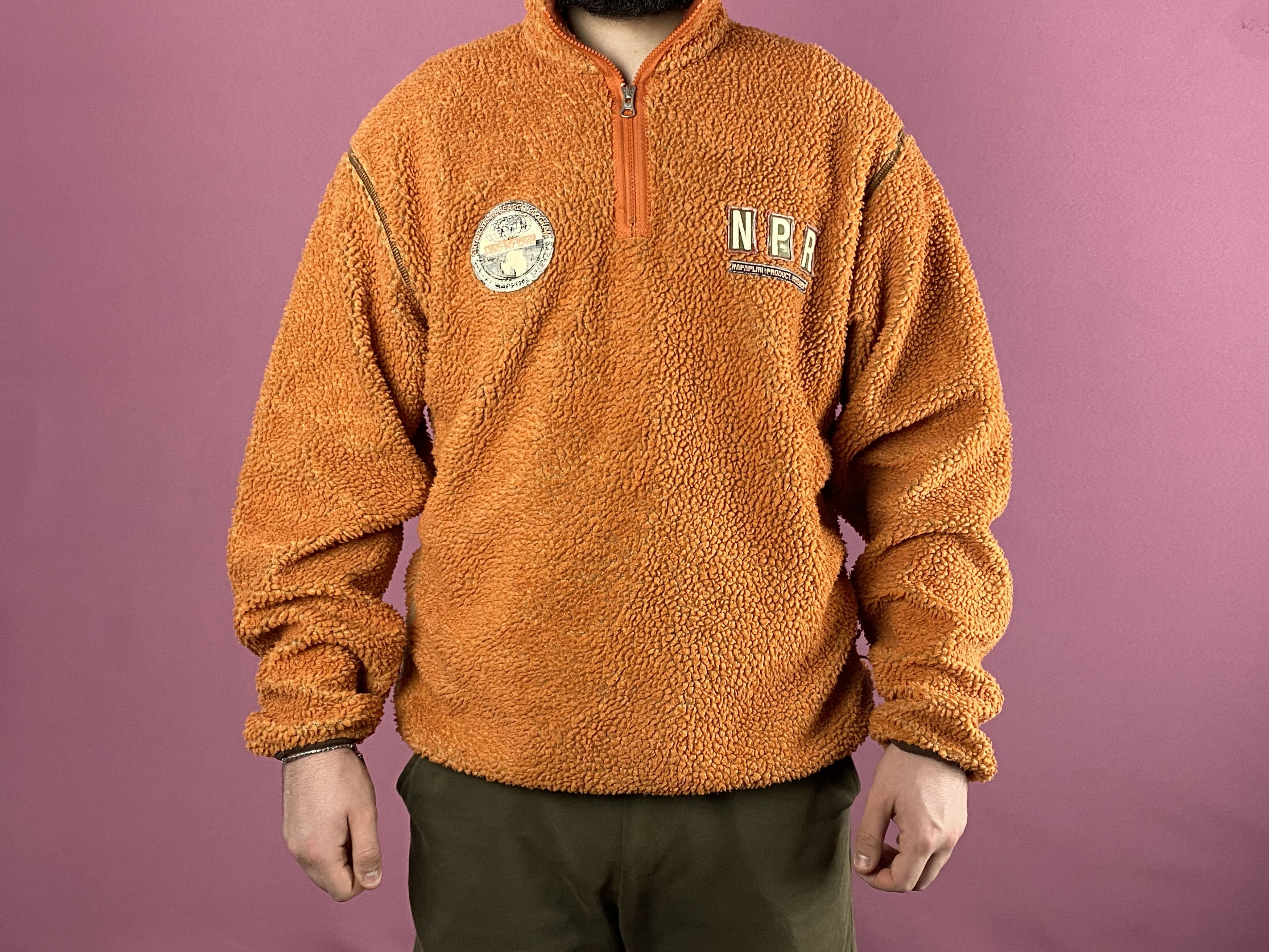 Napapijri × Vintage Napapijri Vintage Men's Quarter Zip Sherpa Fleece - XXL Size US XXL / EU 58 / 5 - 3 Thumbnail