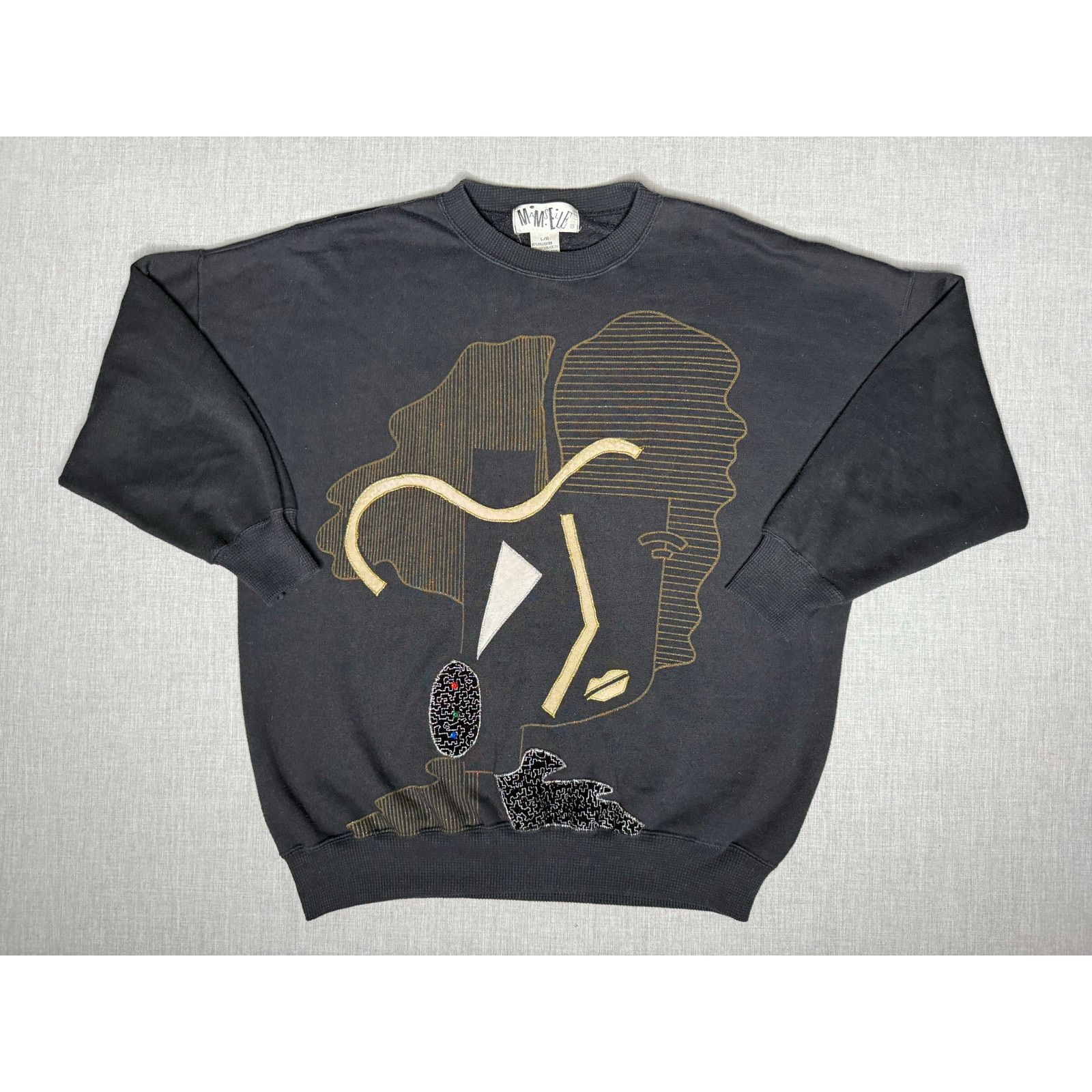Vintage Vintage Mamselle Abstract Sparkly Face Crewneck Women’s L Size L / US 10 / IT 46 - 1 Thumbnail