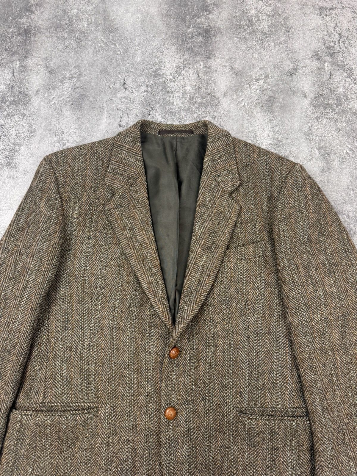 Harris Tweed Harris Tweed Men Wool Blazer Brown Classic Size XL Size 42L - 4 Thumbnail