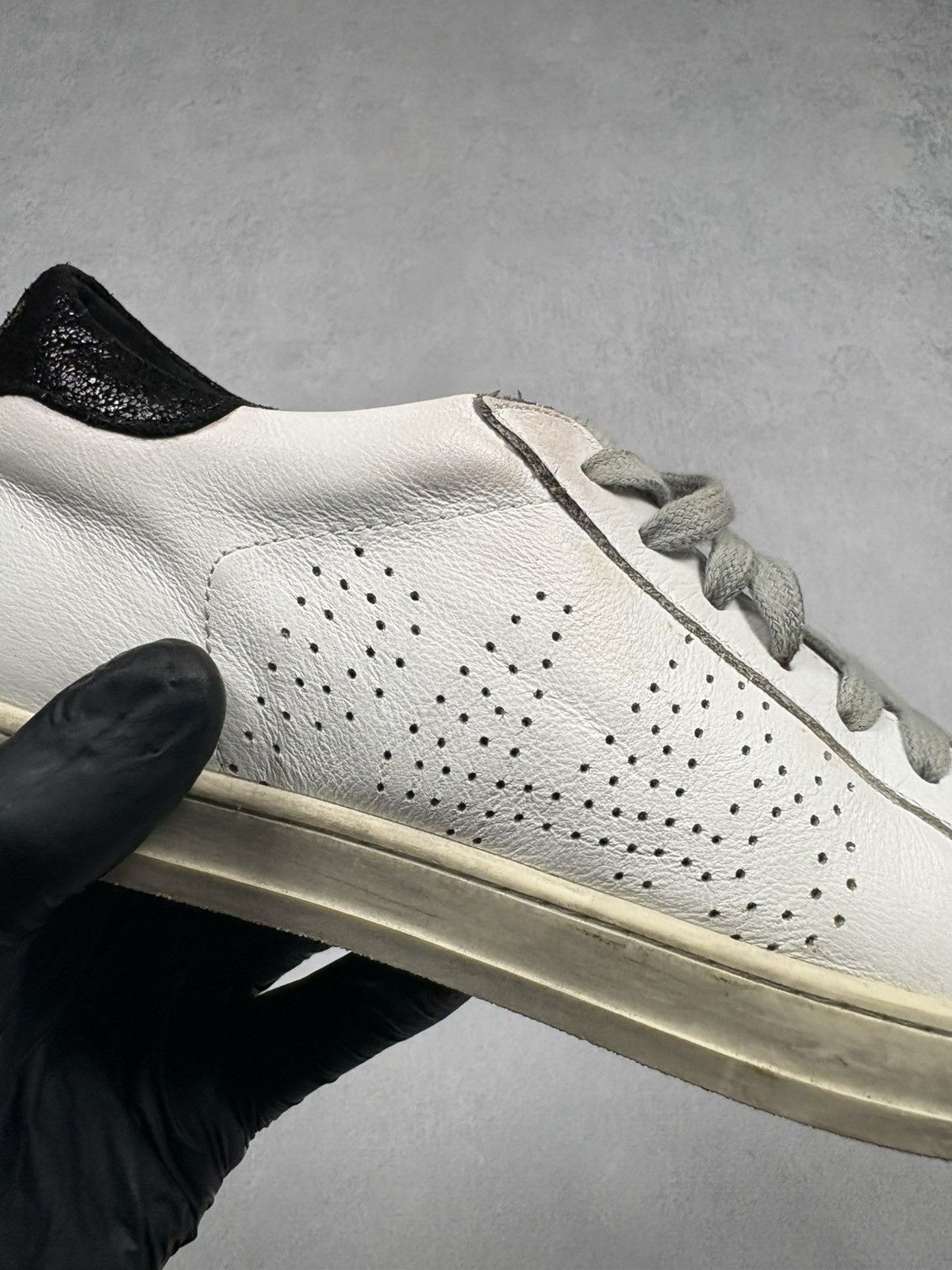 P448 P448 John White Leather Sneakers Leopard Pony Hair Toe 37 Size US 7 / IT 37 - 14 Thumbnail